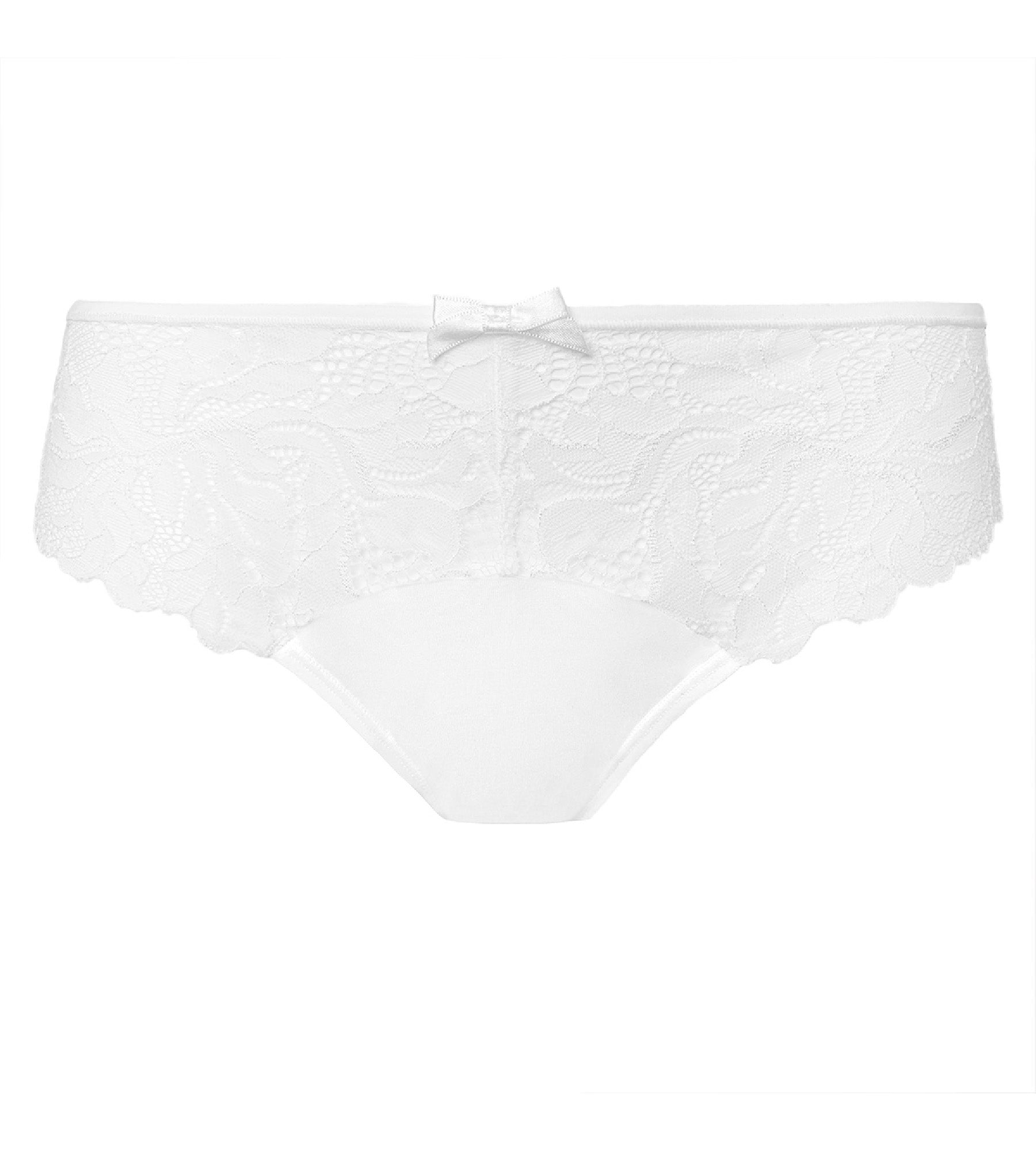 DIM Weißer Brazilian aus Mikrofaser und Spitze - Generous Essentiel