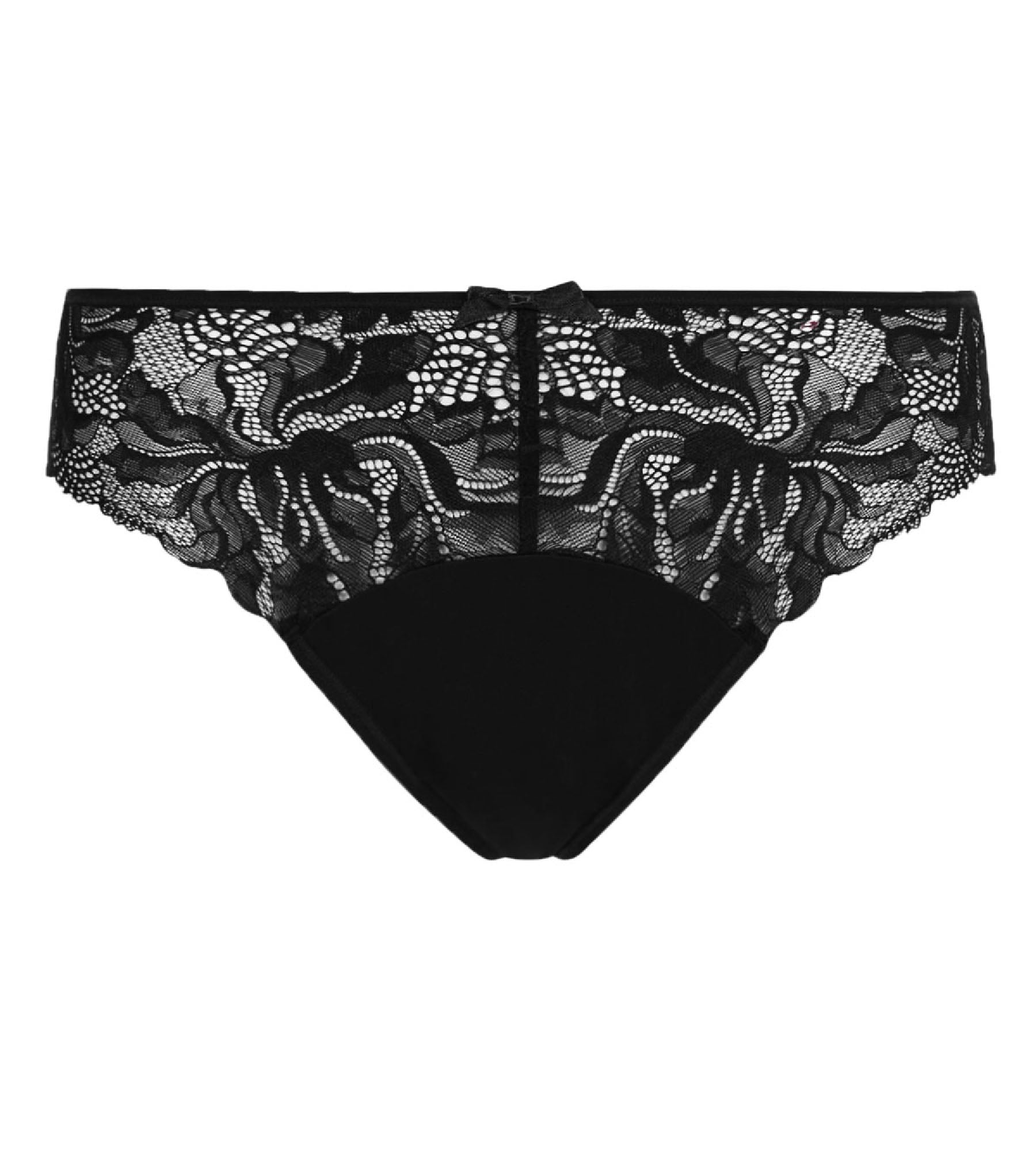 DIM Schwarzer Brazilian aus Mikrofaser und Spitze - Generous Essentiel