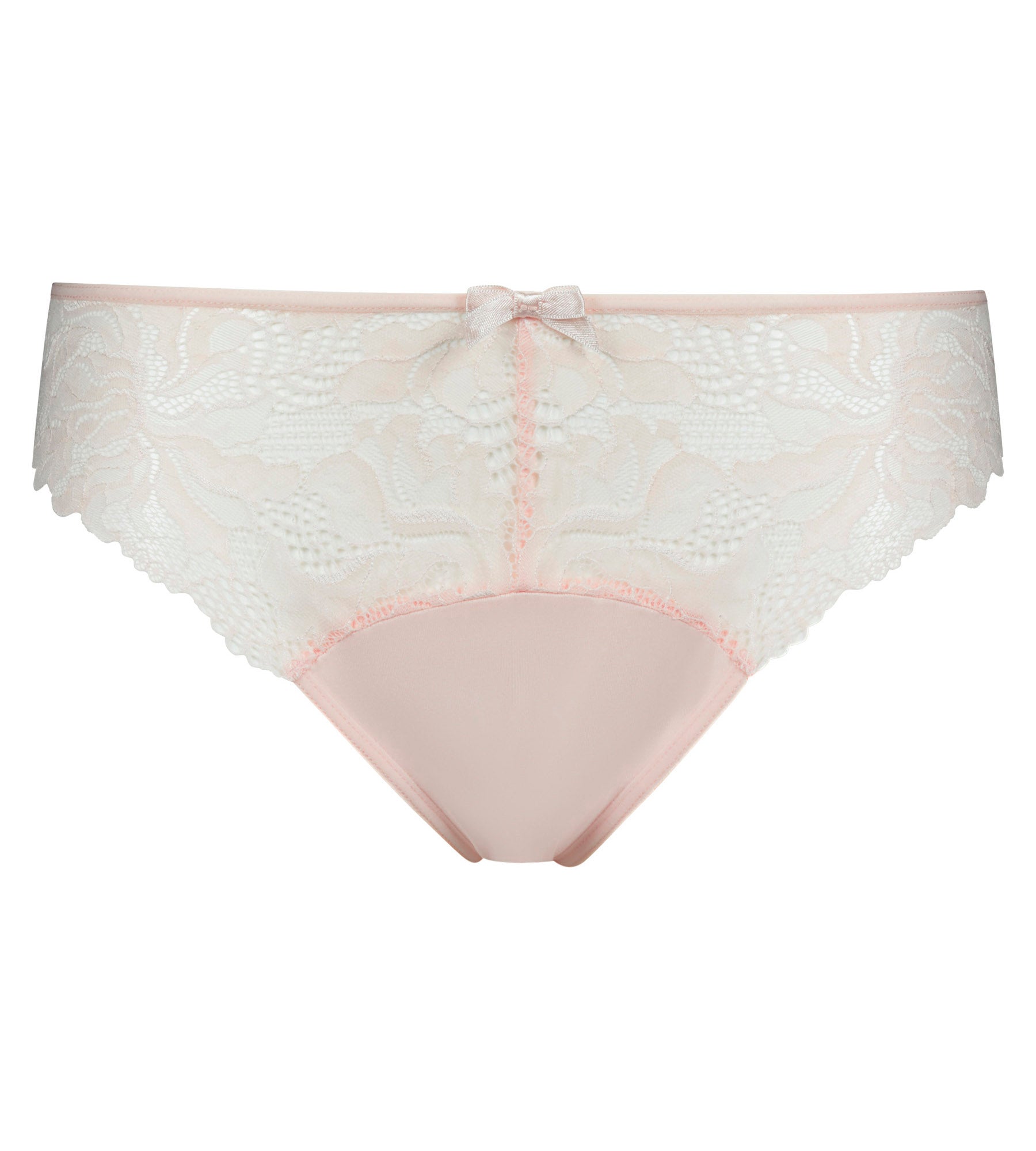 DIM Hellrosa Brazilian Slip aus Mikrofaser und Spitze - Generous Essentiel