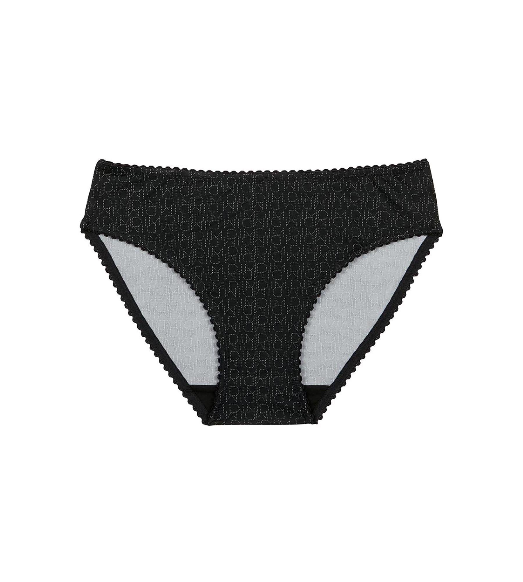DIM Schwarzer Mädchenslip aus Mikrofaser mit Logodruck – DIM Touch