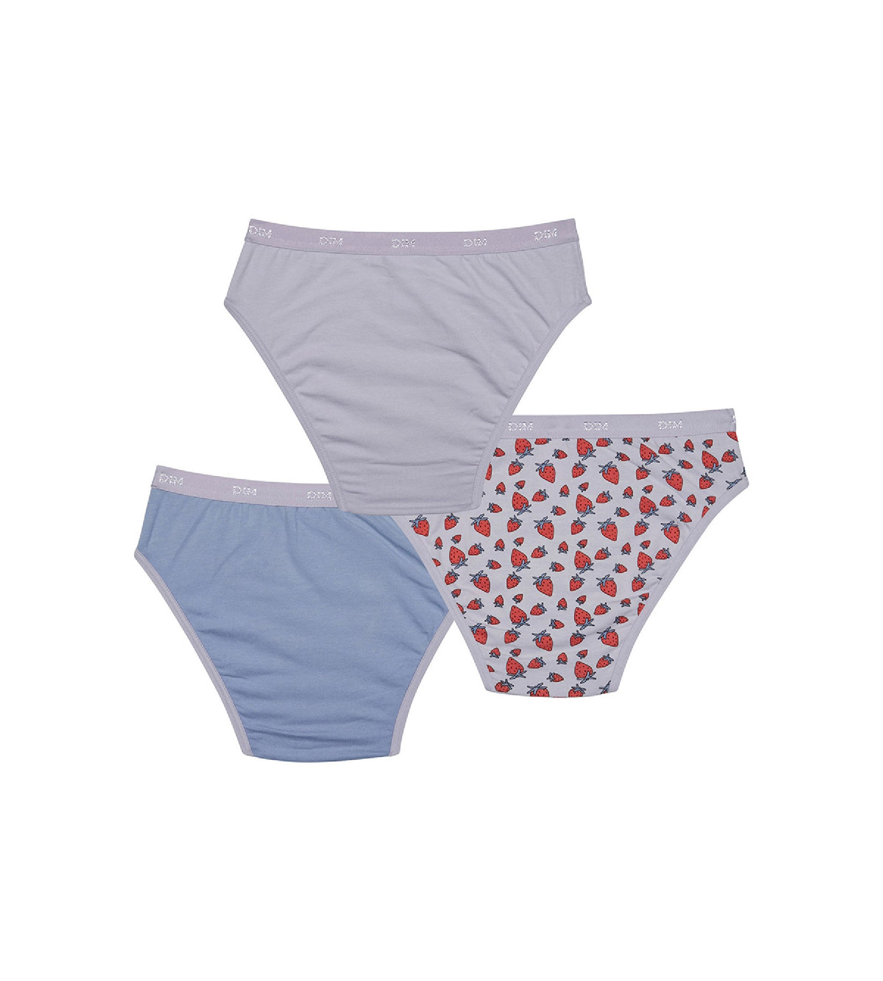 DIM 3er-Pack fliederfarbene Mädchenslips mit Erdbeerprint - Pockets