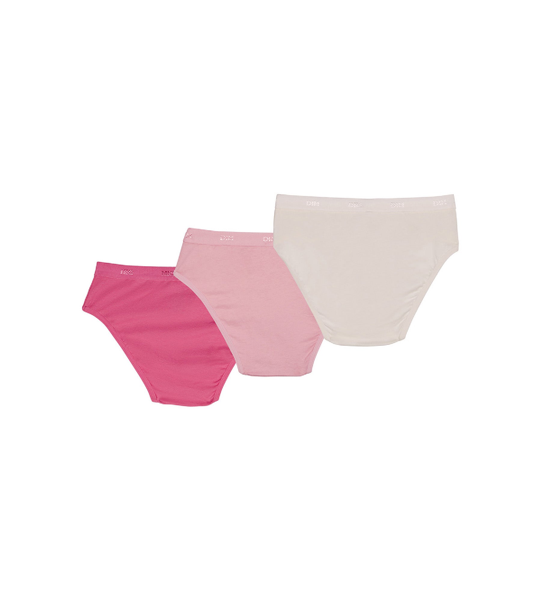 DIM 3er-Pack Mädchenslips mit Logobund rosa/pink/perlmutt - Pockets