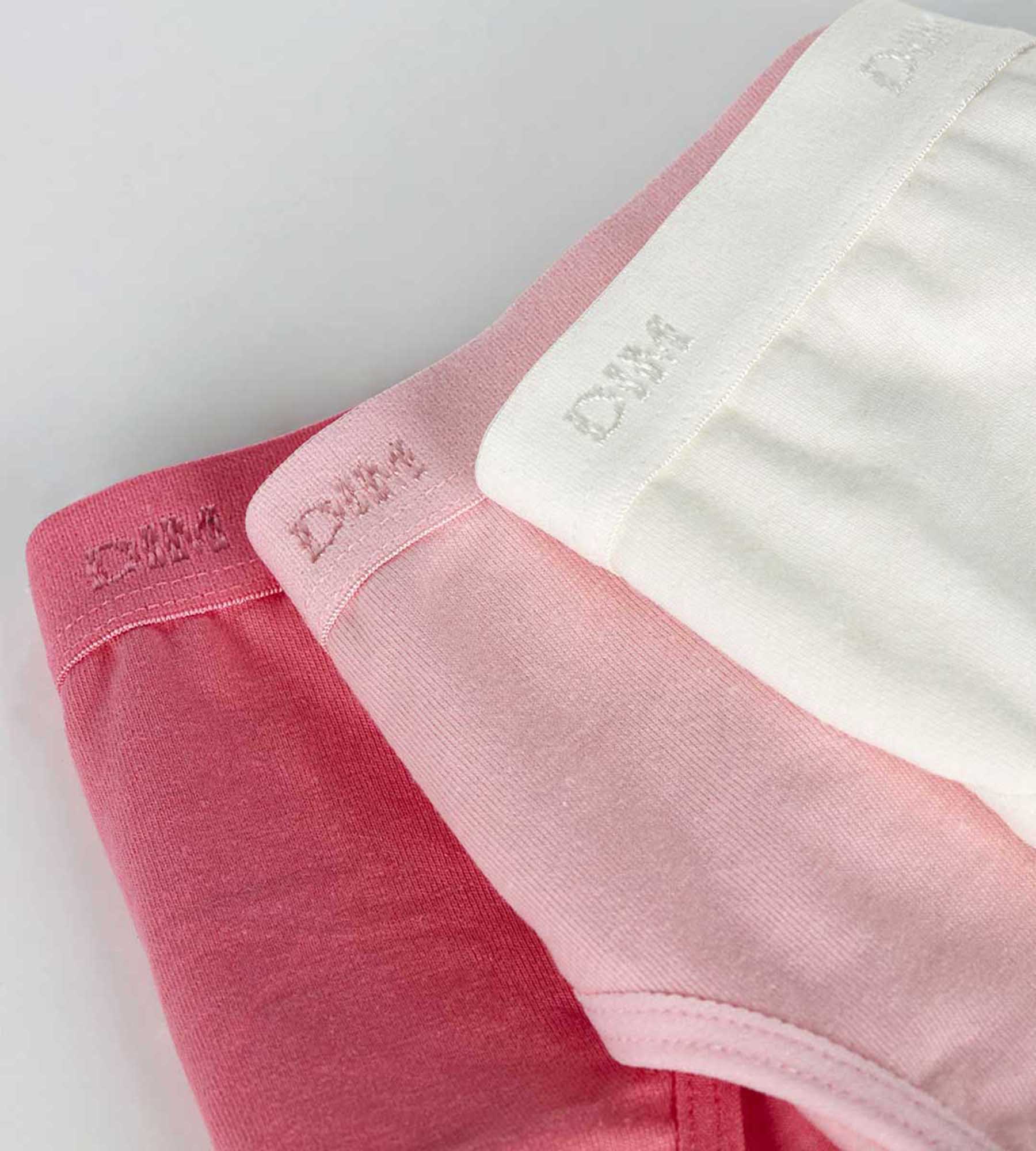 DIM 3er-Pack Mädchenslips mit Logobund rosa/pink/perlmutt - Pockets
