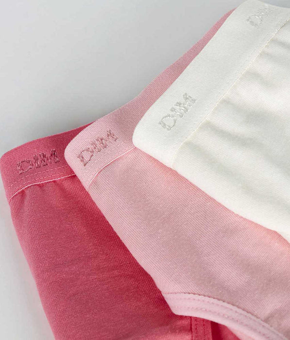 DIM 3er-Pack Mädchenslips mit Logobund rosa/pink/perlmutt - Pockets