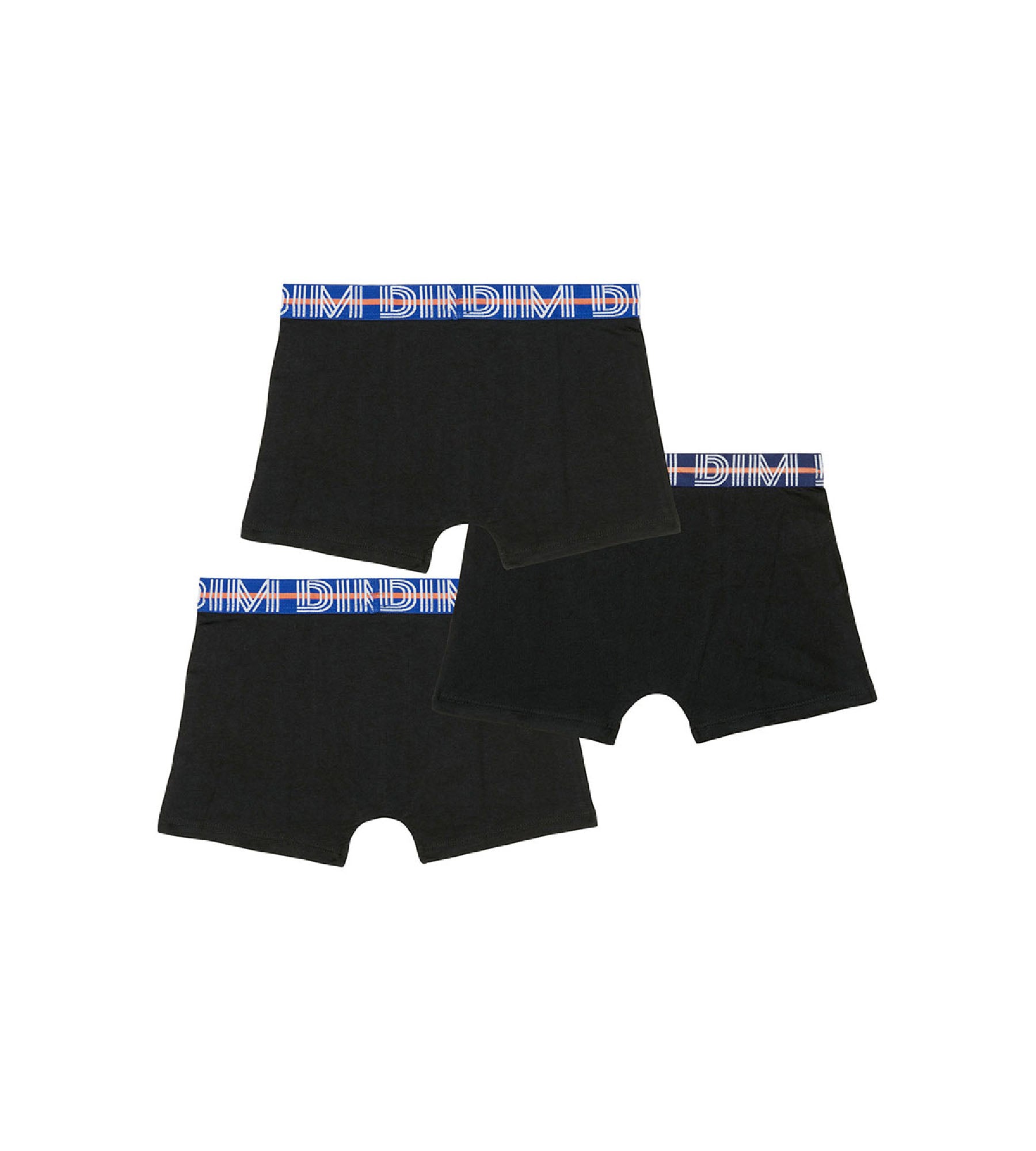 DIM 3er-Pack schwarze Jungen-Boxershorts aus Stretch-Baumwolle mit Kontrastbund - EcoDIM