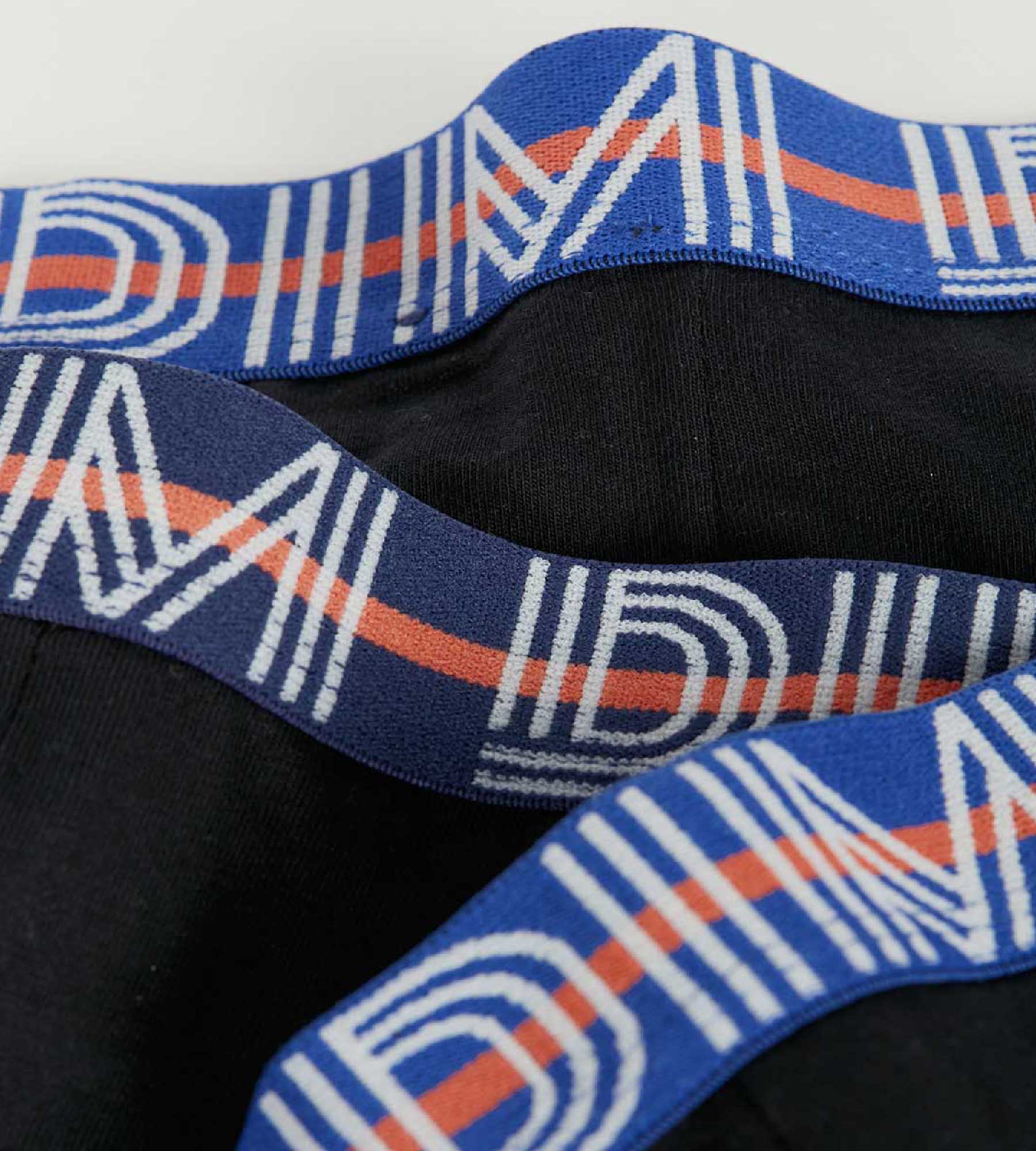 DIM 3er-Pack schwarze Jungen-Boxershorts aus Stretch-Baumwolle mit Kontrastbund - EcoDIM