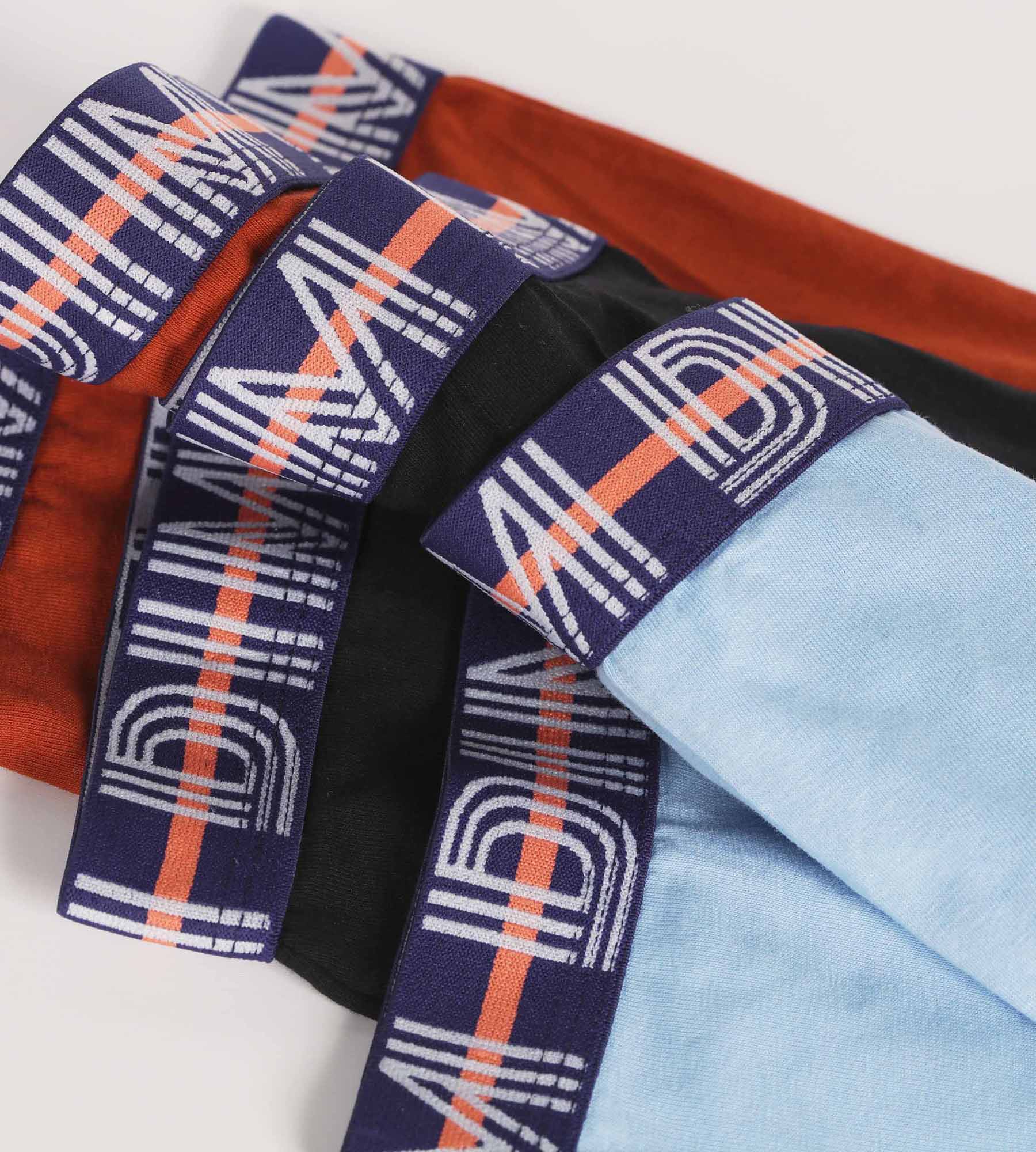 DIM 3er-Pack Boxershorts für Jungen Blau Rot Grafikgürtel Dim Stretch-Baumwolle