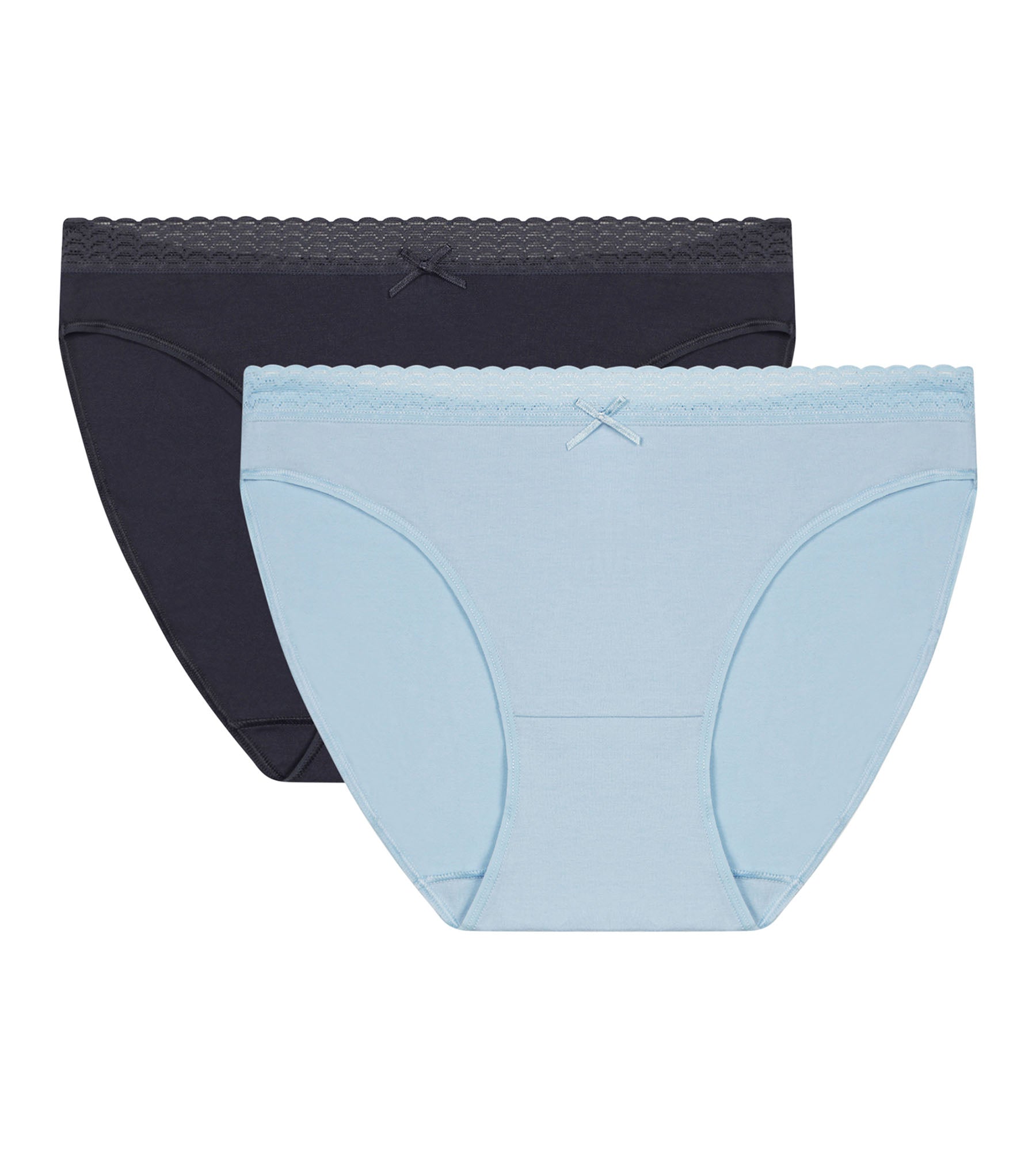DIM 2er-Pack Slips aus Stretch-Baumwolle in Grau und Blau - DIM Fashion