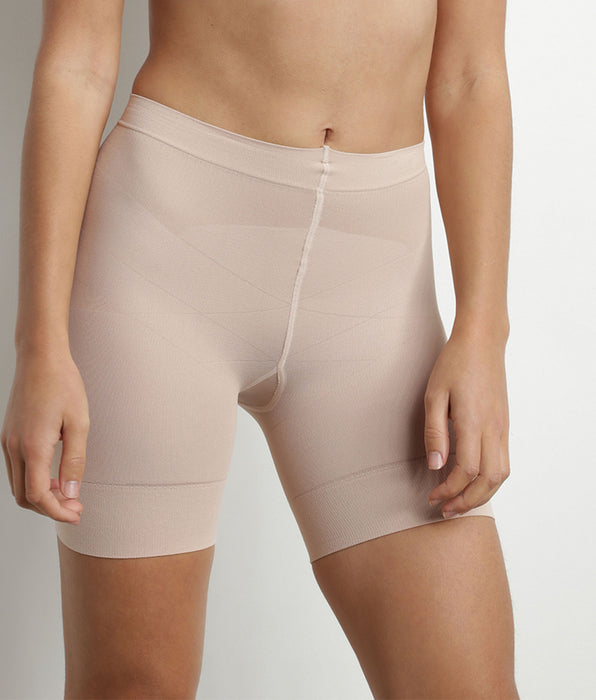DIM Hautfarbene lange Shorts mit hohem Bund - Diam's Action Minceur