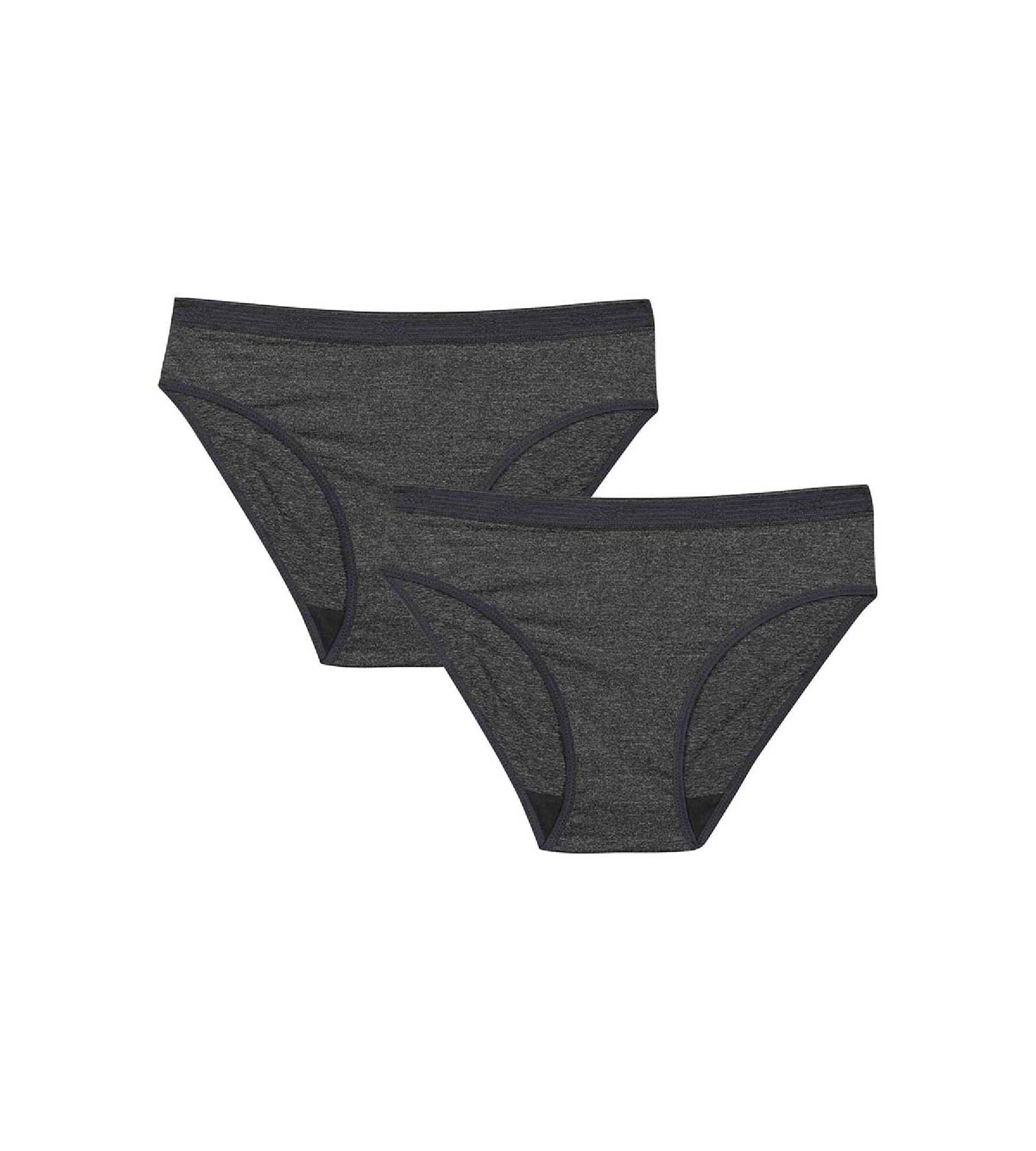 DIM Dunkelgrau melierter Mädchenslip aus Mikrofaser - DIM Micro