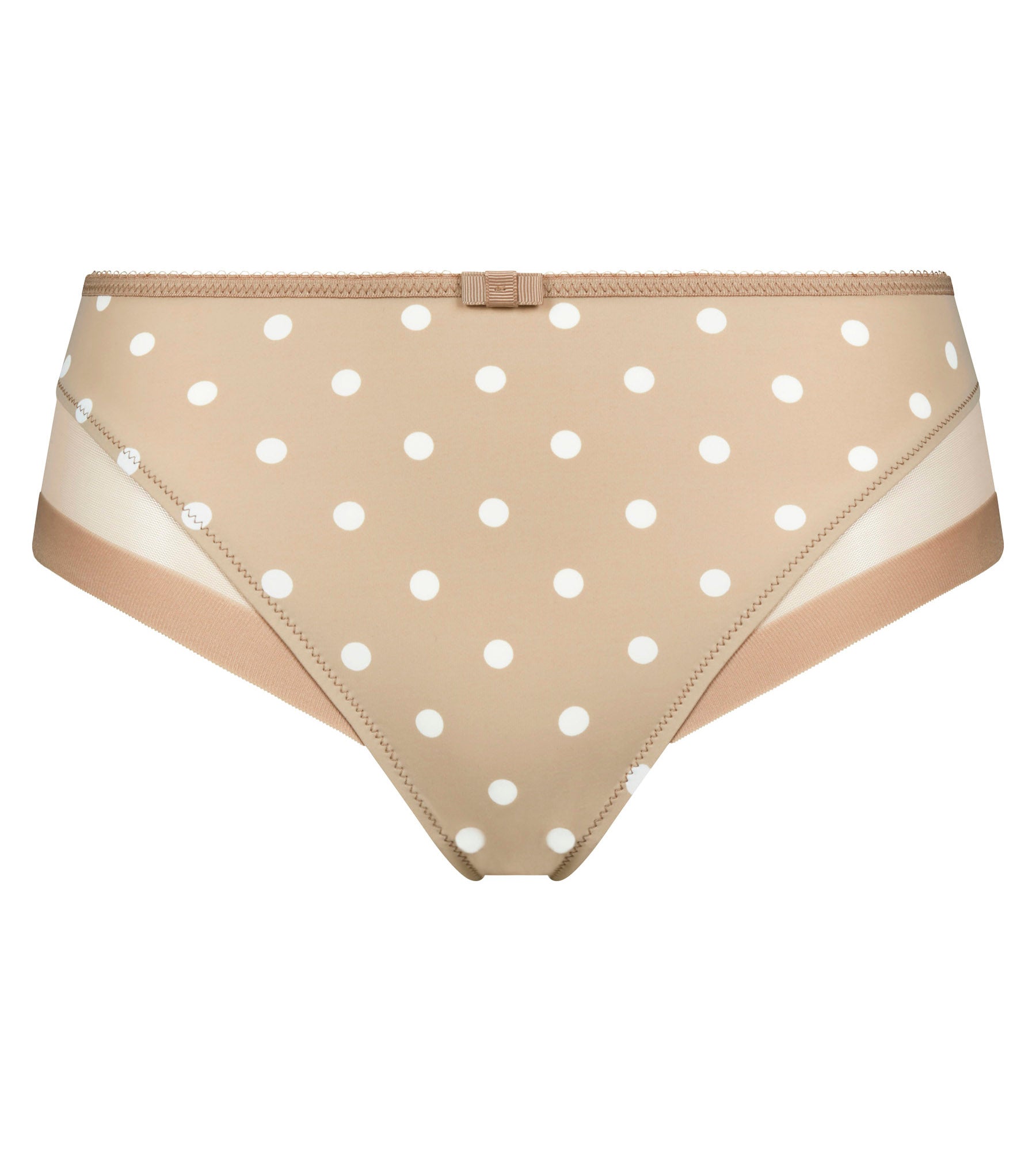 DIM Beigefarbener, gepunkteter Mikrofaser-Slip mit Tülleinsätzen – Generous