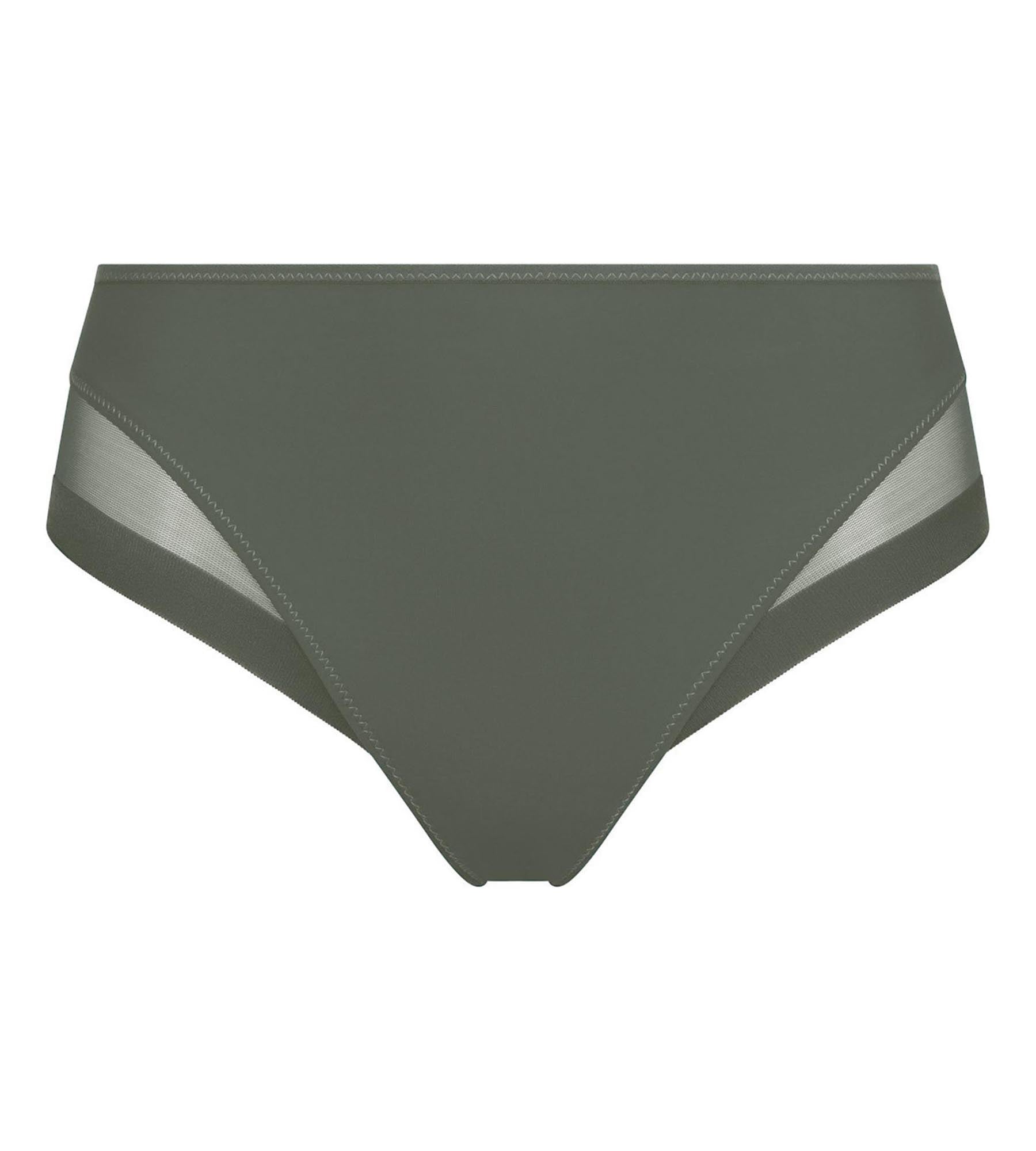 DIM Tennisgrüner Mikrofaser–Slip mit Tülleinsätzen – Generous