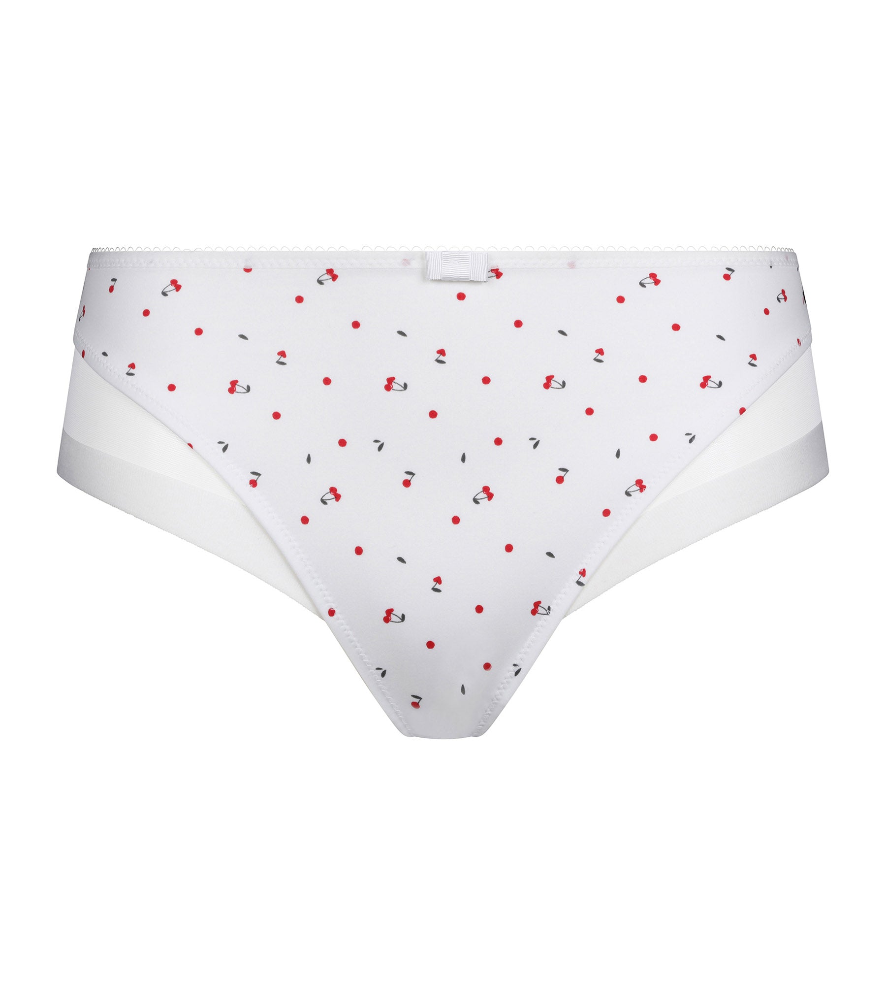 DIM Weißer Mikrofaser–Slip mit Tülleinsätzen und Kirschmuster – Generous