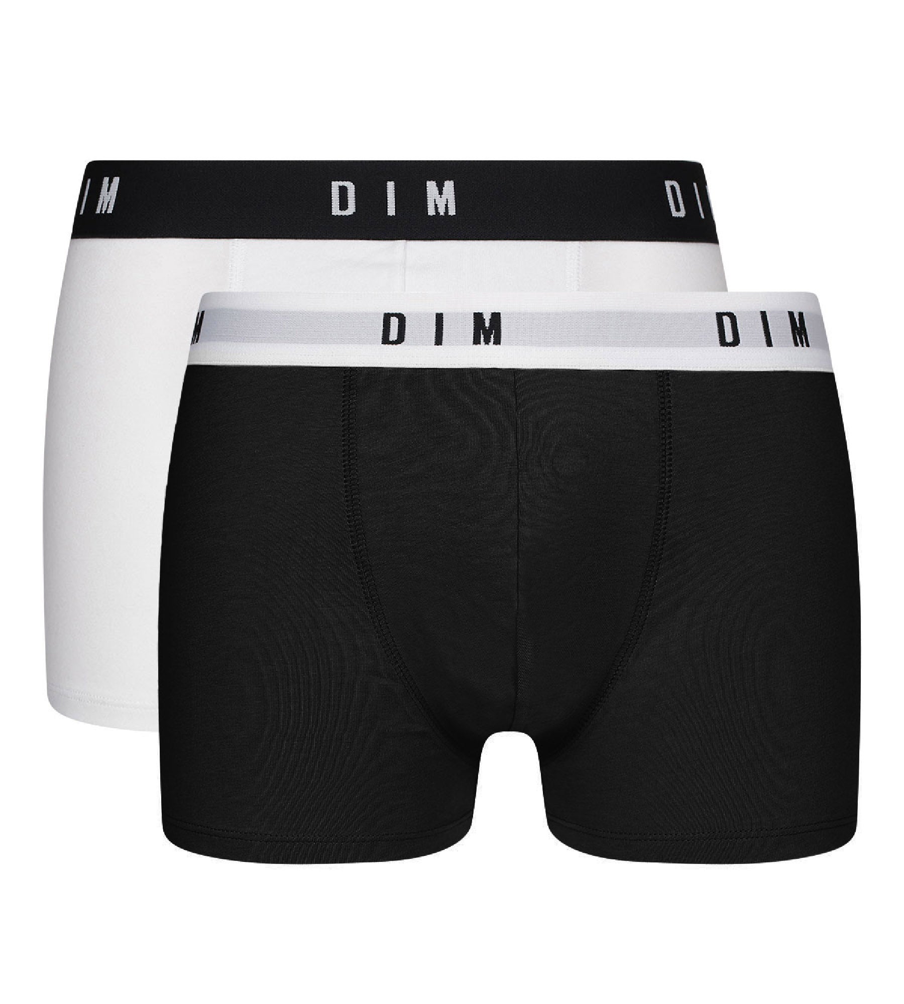 DIM 2er-Pack Boxershorts mit Retrobund schwarz/weiß - DIM Originals