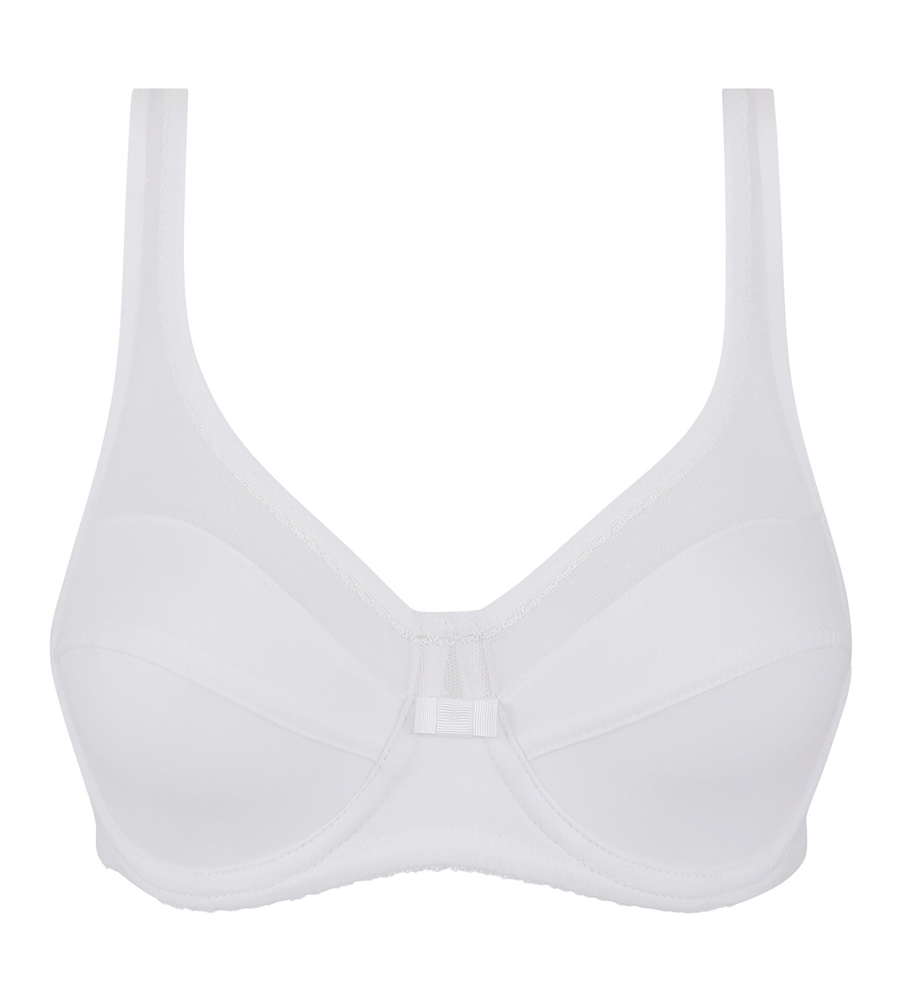 DIM Weißer Bügel-BH mit gepunkteten Tülleinsätzen - Generous Cotton Bio