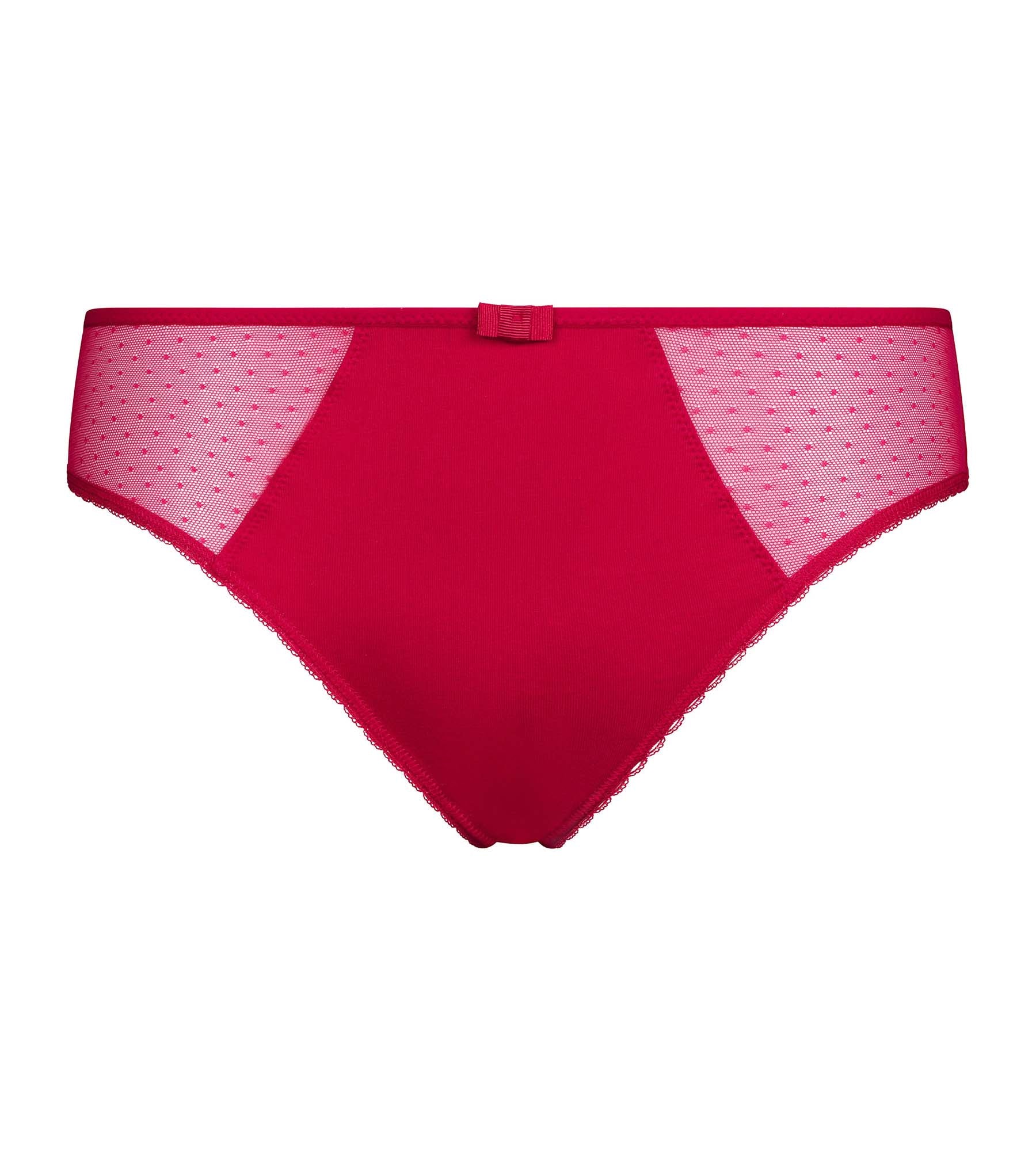 DIM Kirschroter Mikrofaser–Slip mit Tülleinsätzen – Generous