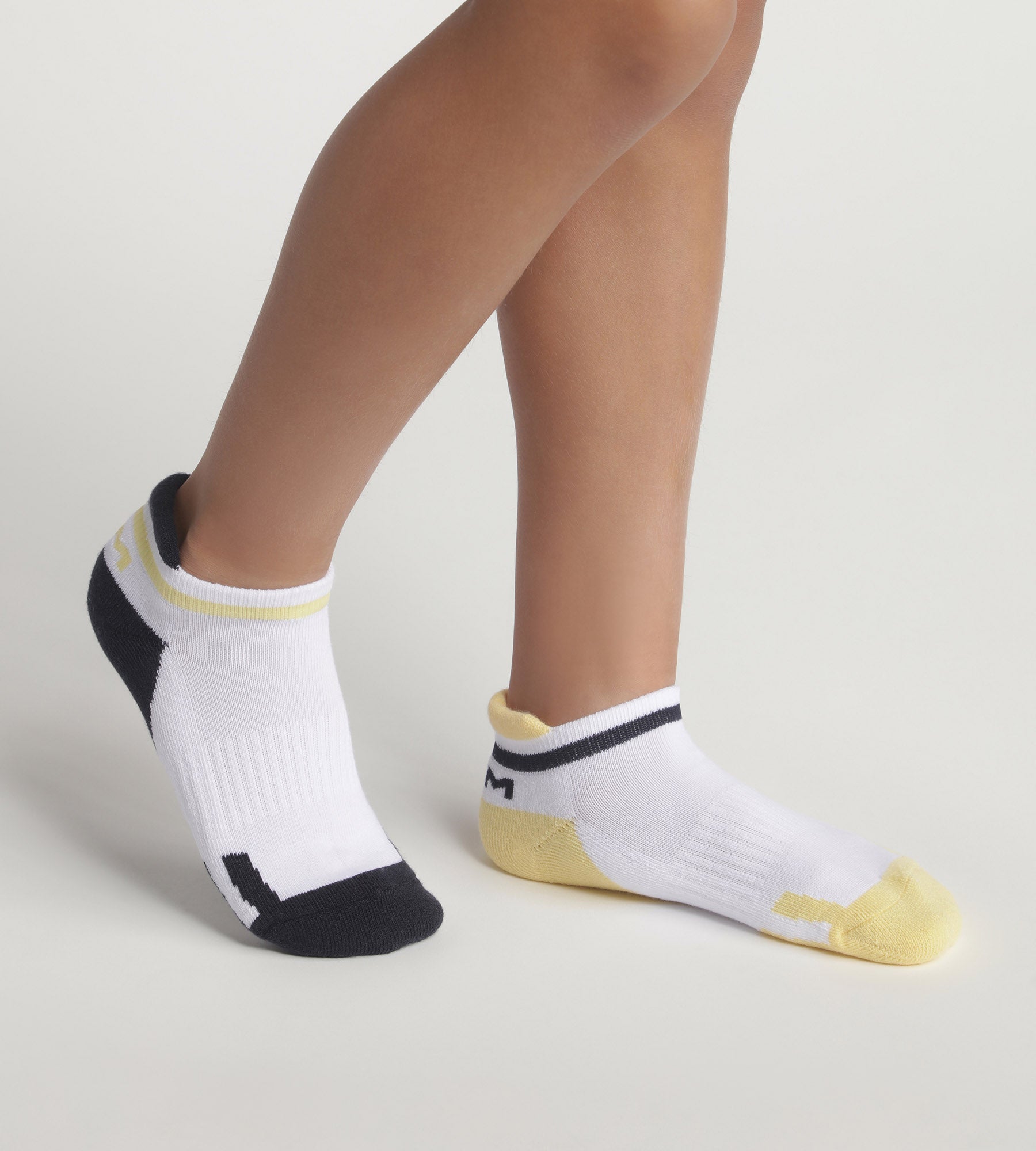 DIM 2er-Pack Unisex-Socken im Retro-Style marine/gelb - DIM Sport