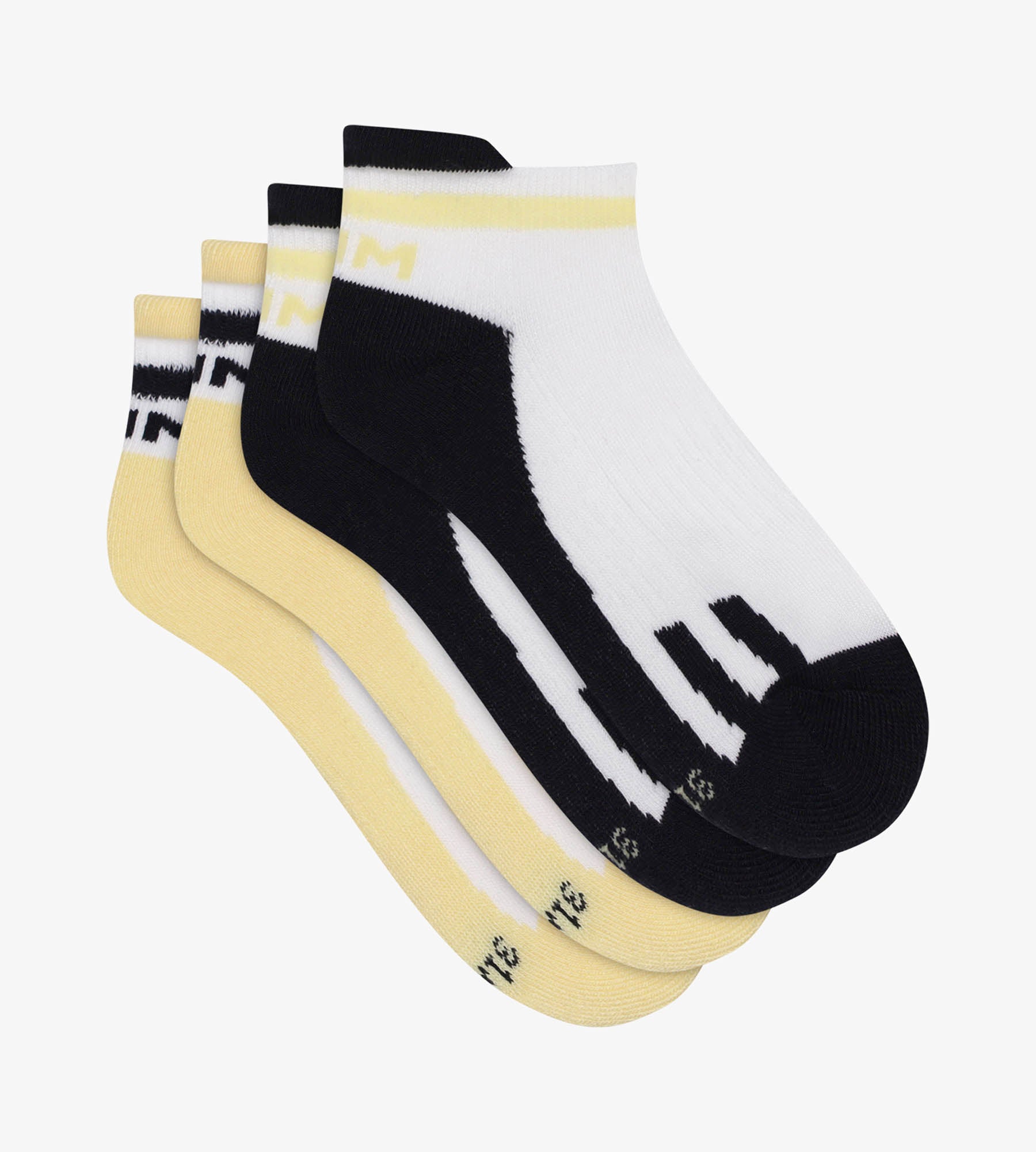 DIM 2er-Pack Unisex-Socken im Retro-Style marine/gelb - DIM Sport