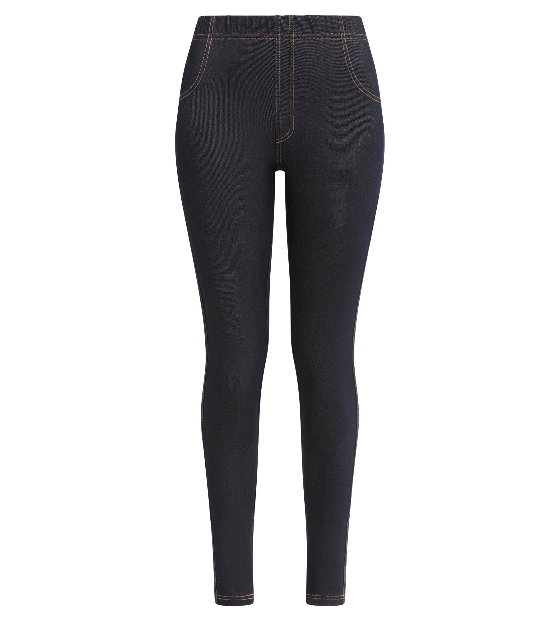 DIM Marineblaue Damen-Leggings in Denim-Optik mit Taschen Dim Relax & Go