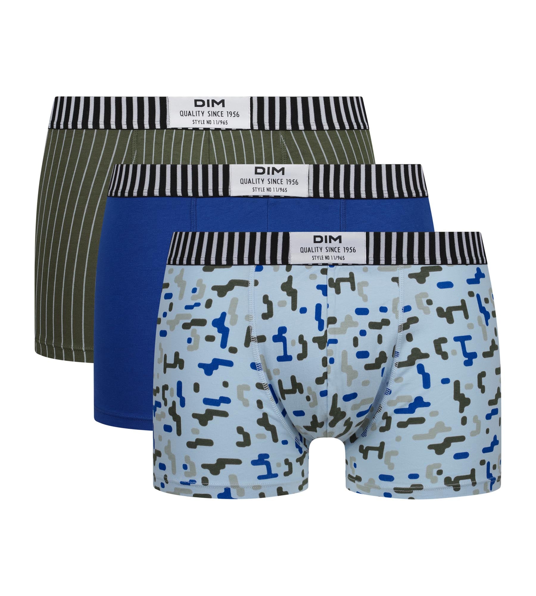 DIM 3er-Pack Herren-Boxershorts Schwarz Blau Khaki Dim Vibes