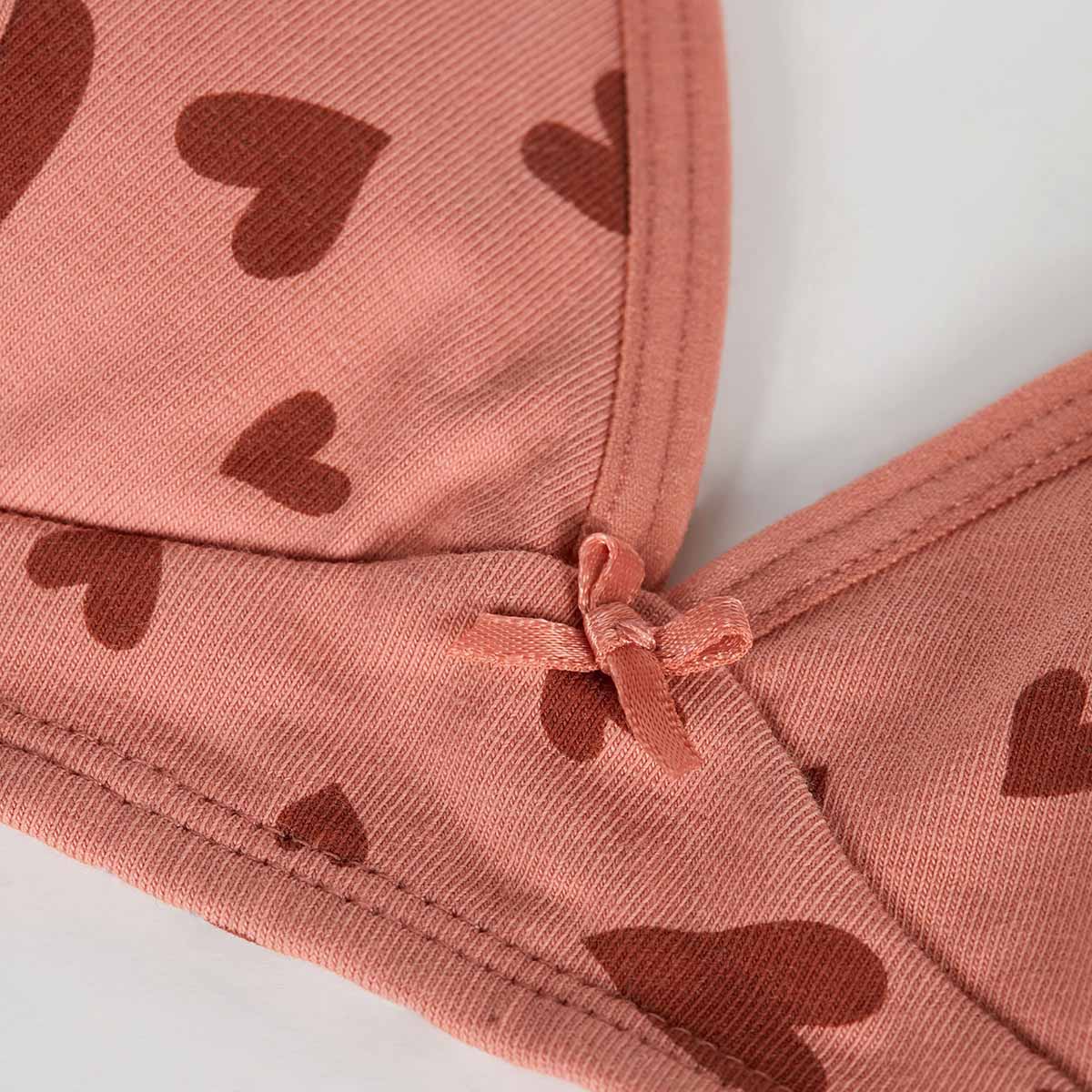 DIM Rosaroter Mädchen-BH ohne Bügel mit Herzchenmotiv - Pockets