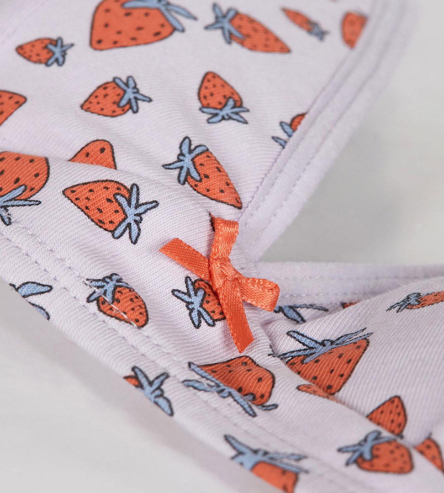DIM Fliederfarbener Mädchen-BH ohne Bügel mit Erdbeerprint - Pockets