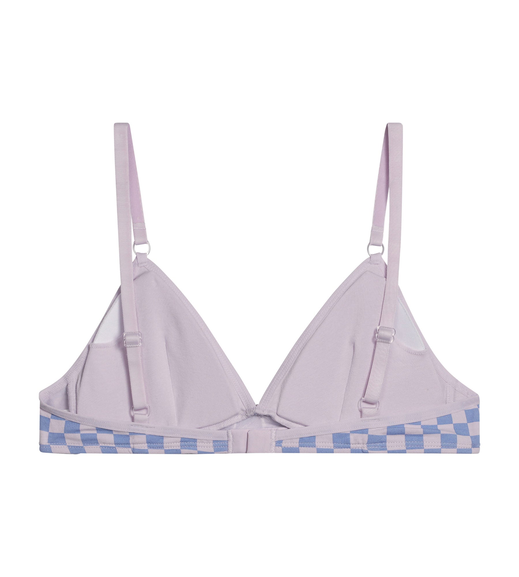 DIM Lila Triangel-BH aus Stretch-Baumwolle mit Schachbrettmuster – Pockets