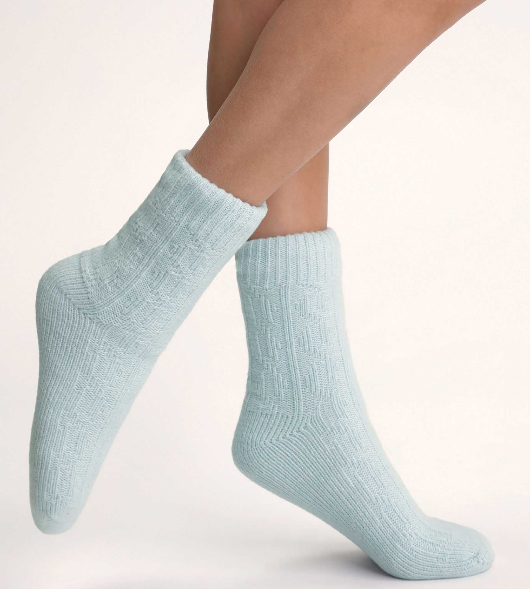 DIM Warme Socke für Frauen Himmelblau Cocoon Fleece