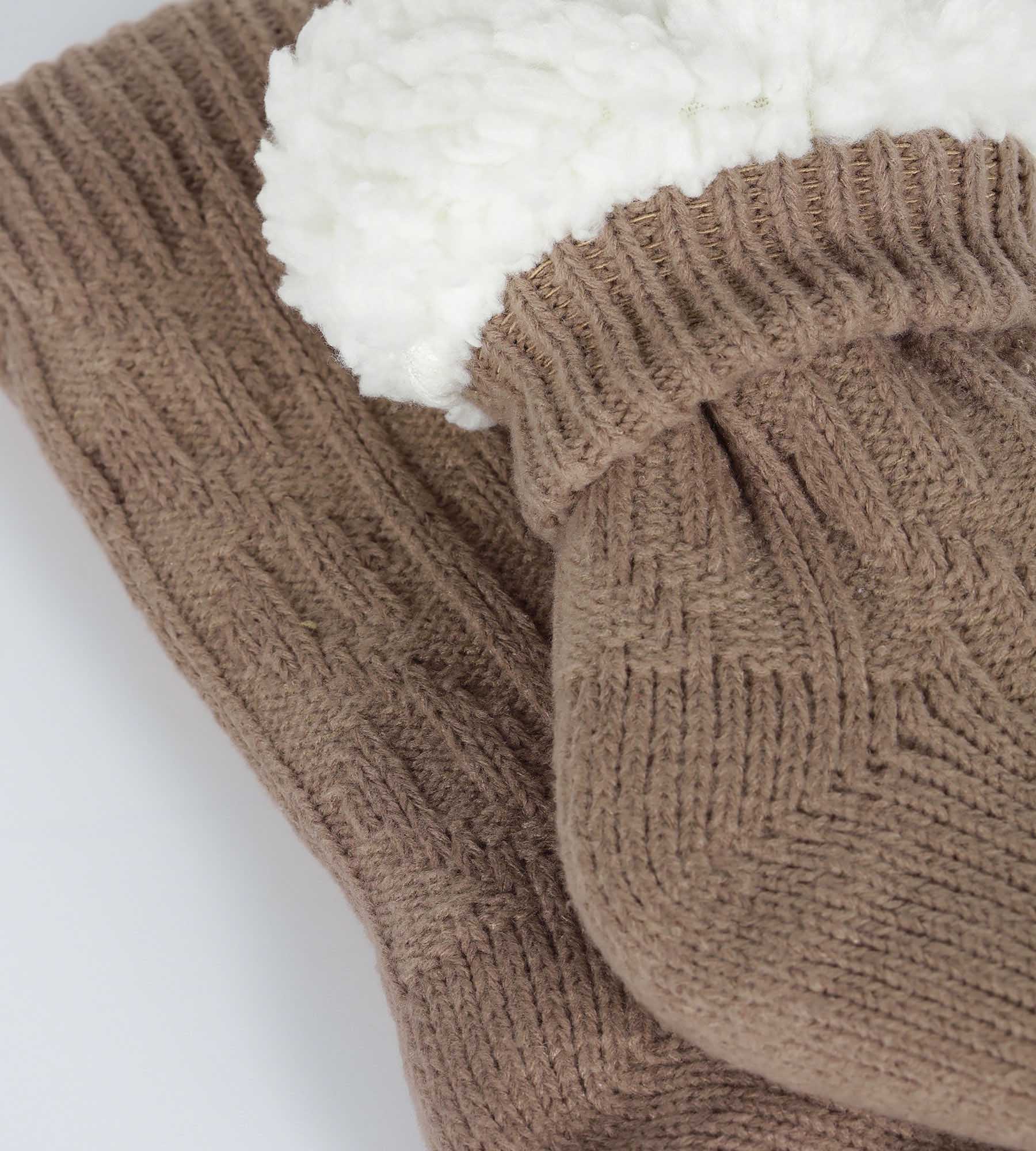DIM Warme Socke Frau Braun Cocoon Fleece