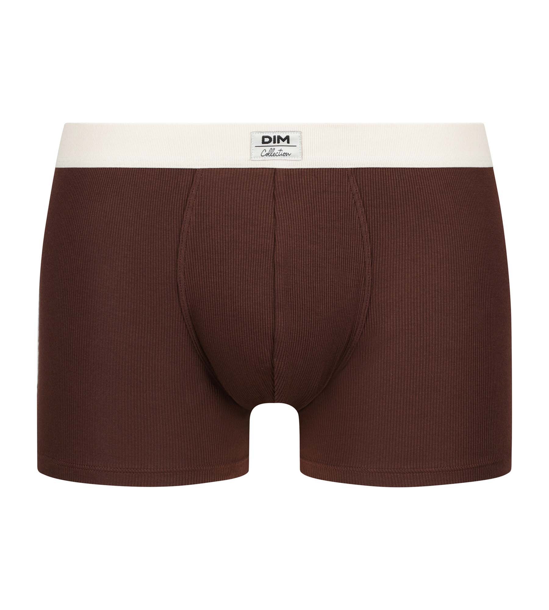 DIM Gerippte Herren-Boxershorts Chocolate Dim Elegant