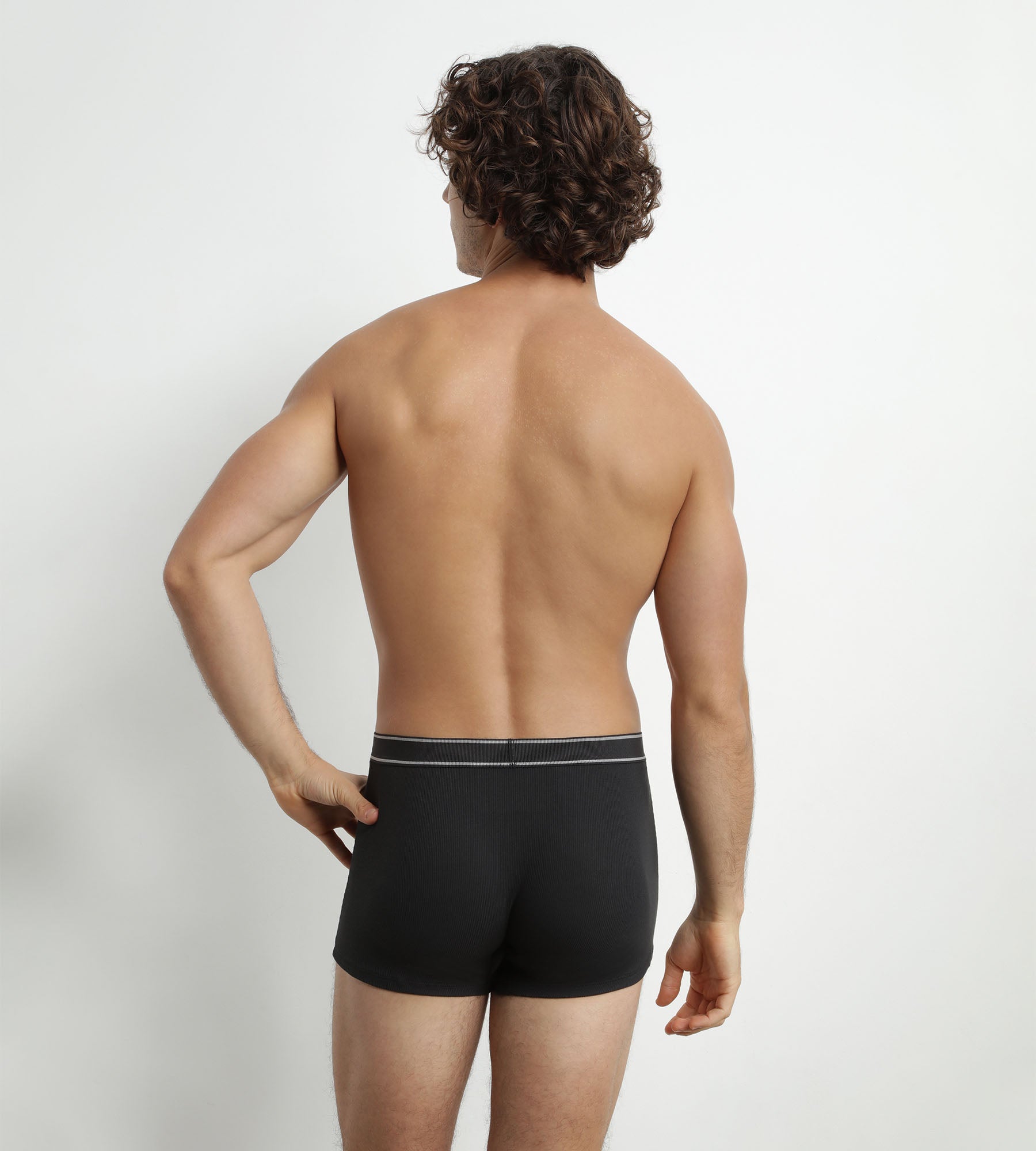DIM Schwarze Boxershorts aus gerippter Modal-Baumwolle - DIM Elegant