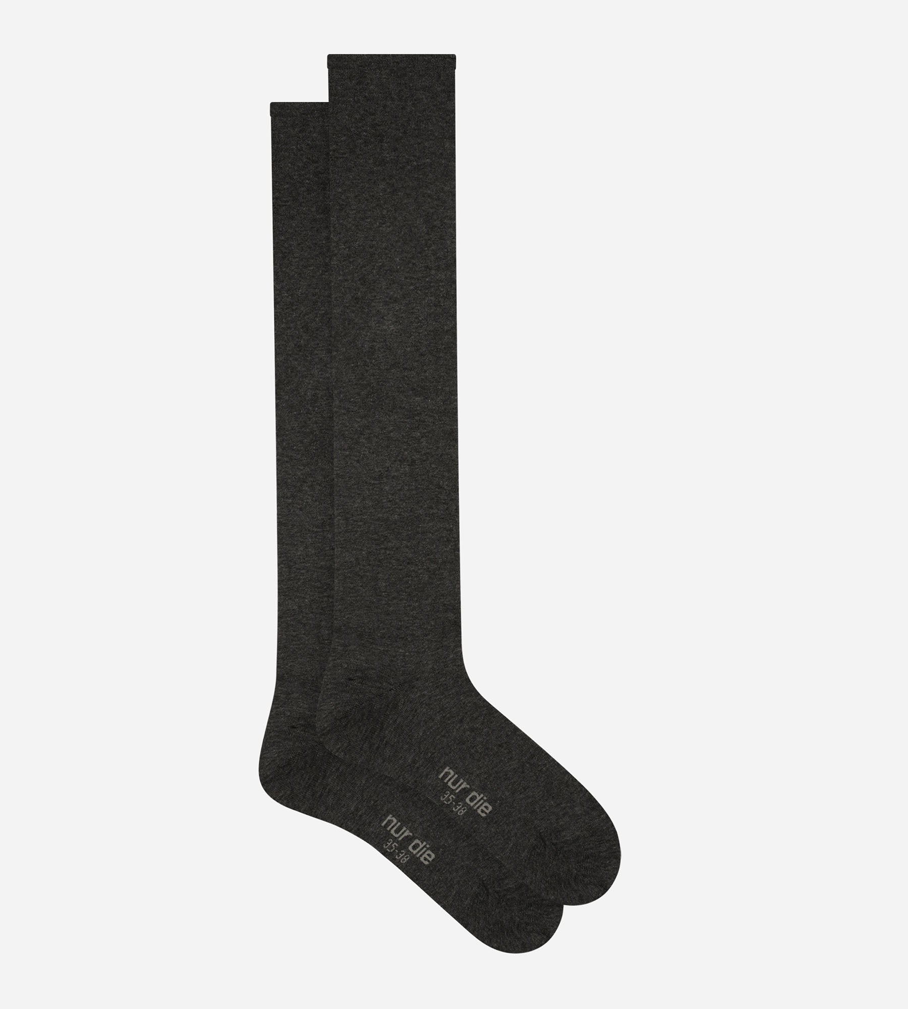 DIM Anthrazit melierte hohe Maxi-Damensocken aus Baumwolle - La Mode