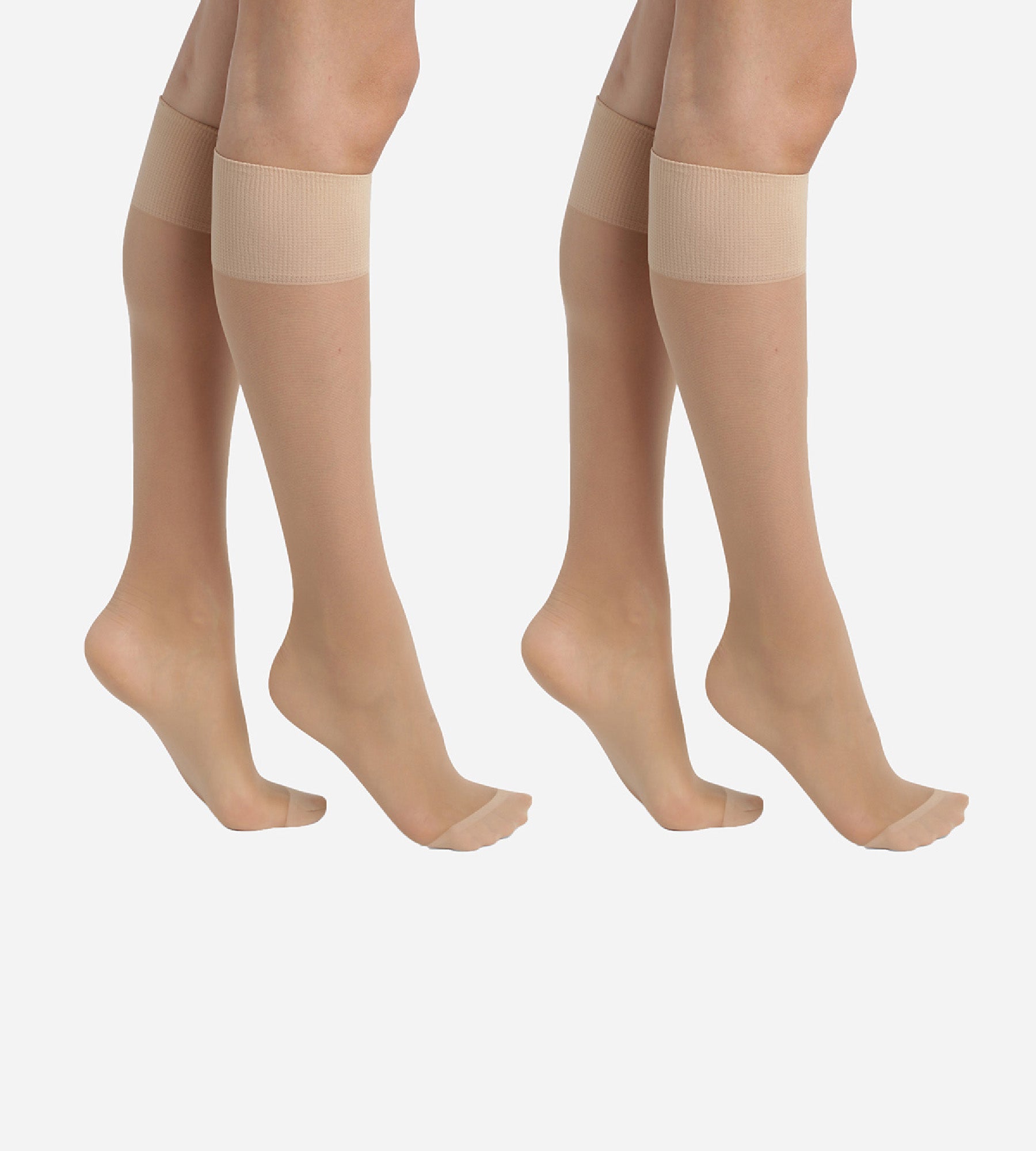 DIM 2er-Pack transparente Kniestrümpfe 20D mit Lycra® in Nude - Ultra Resist