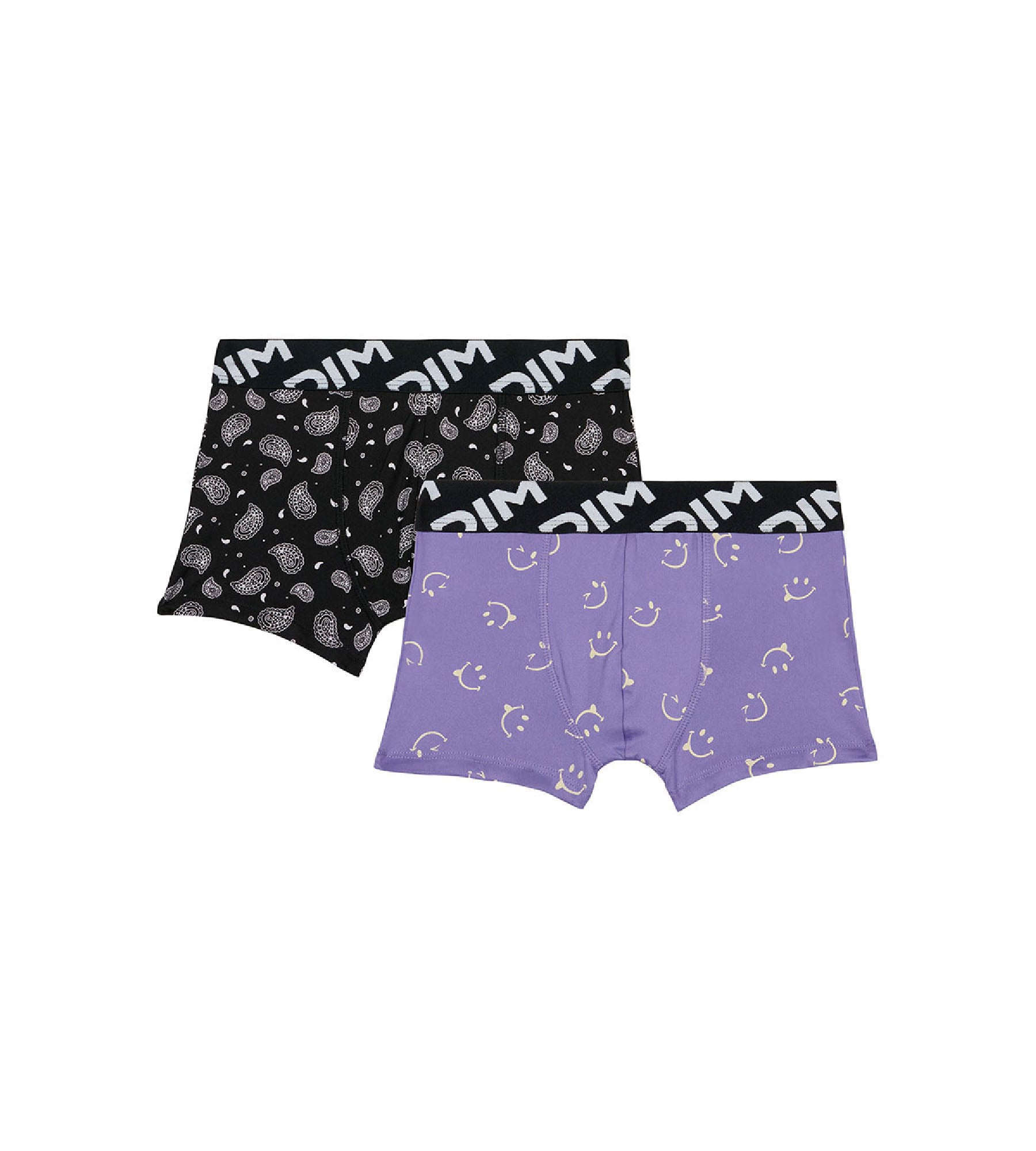 DIM 2er-Pack Jungen-Boxershorts aus recycelter Mikrofaser mit Smiley-Motiv - DIM Micro