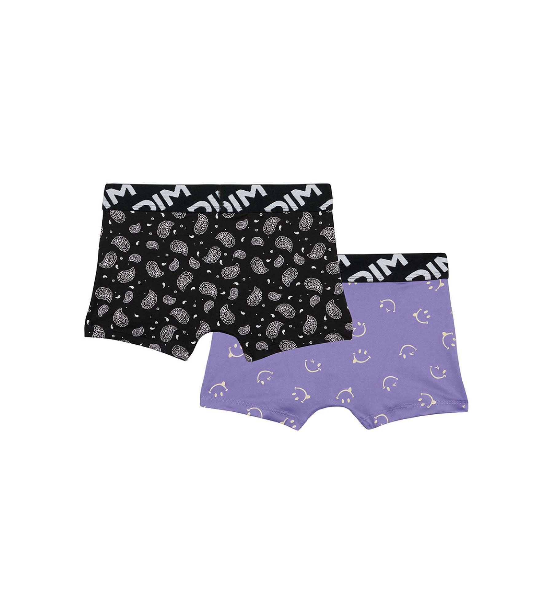 DIM 2er-Pack Jungen-Boxershorts aus recycelter Mikrofaser mit Smiley-Motiv - DIM Micro