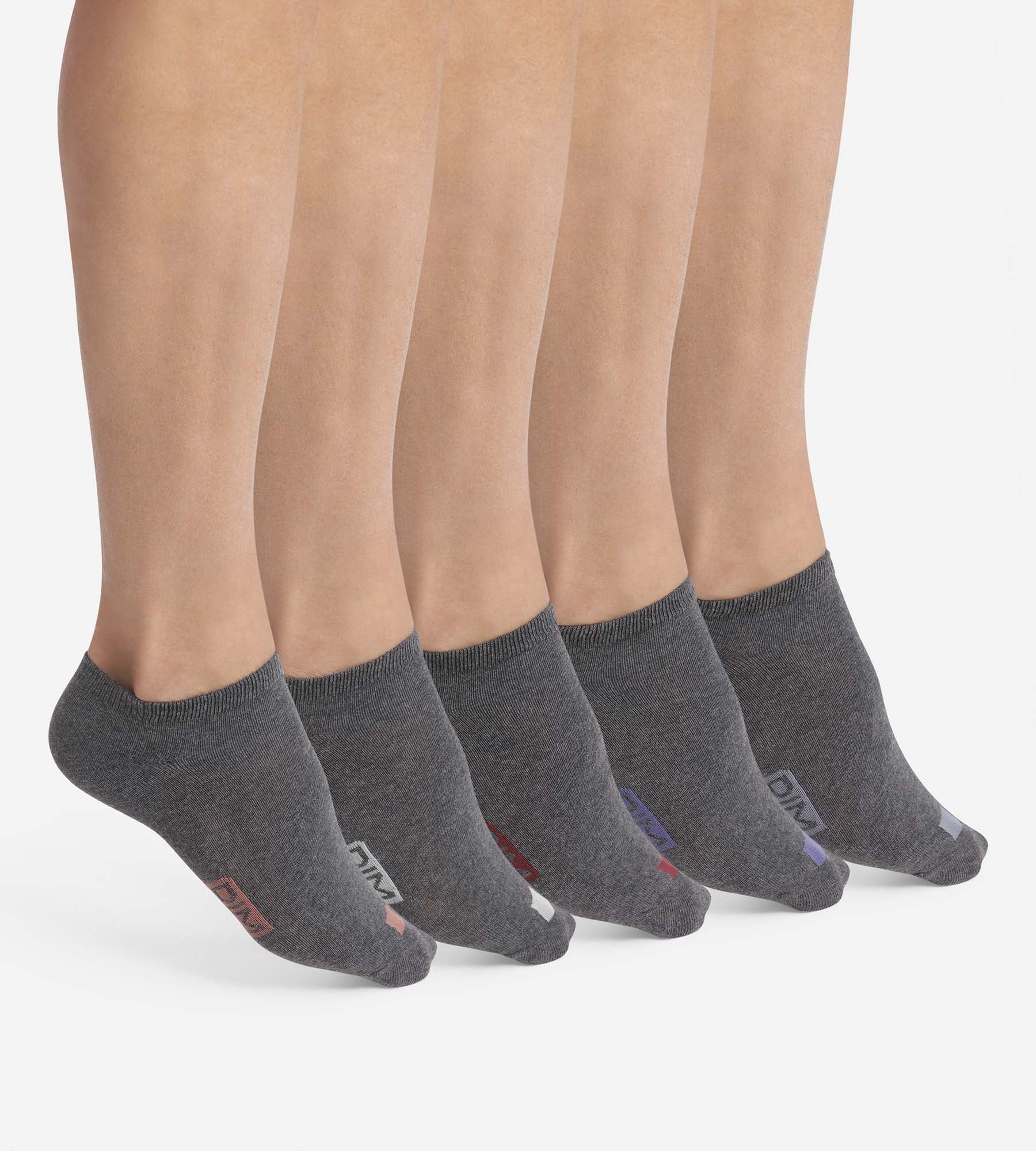 DIM 5er-Pack Socken aus grauer Baumwolle – EcoDIM
