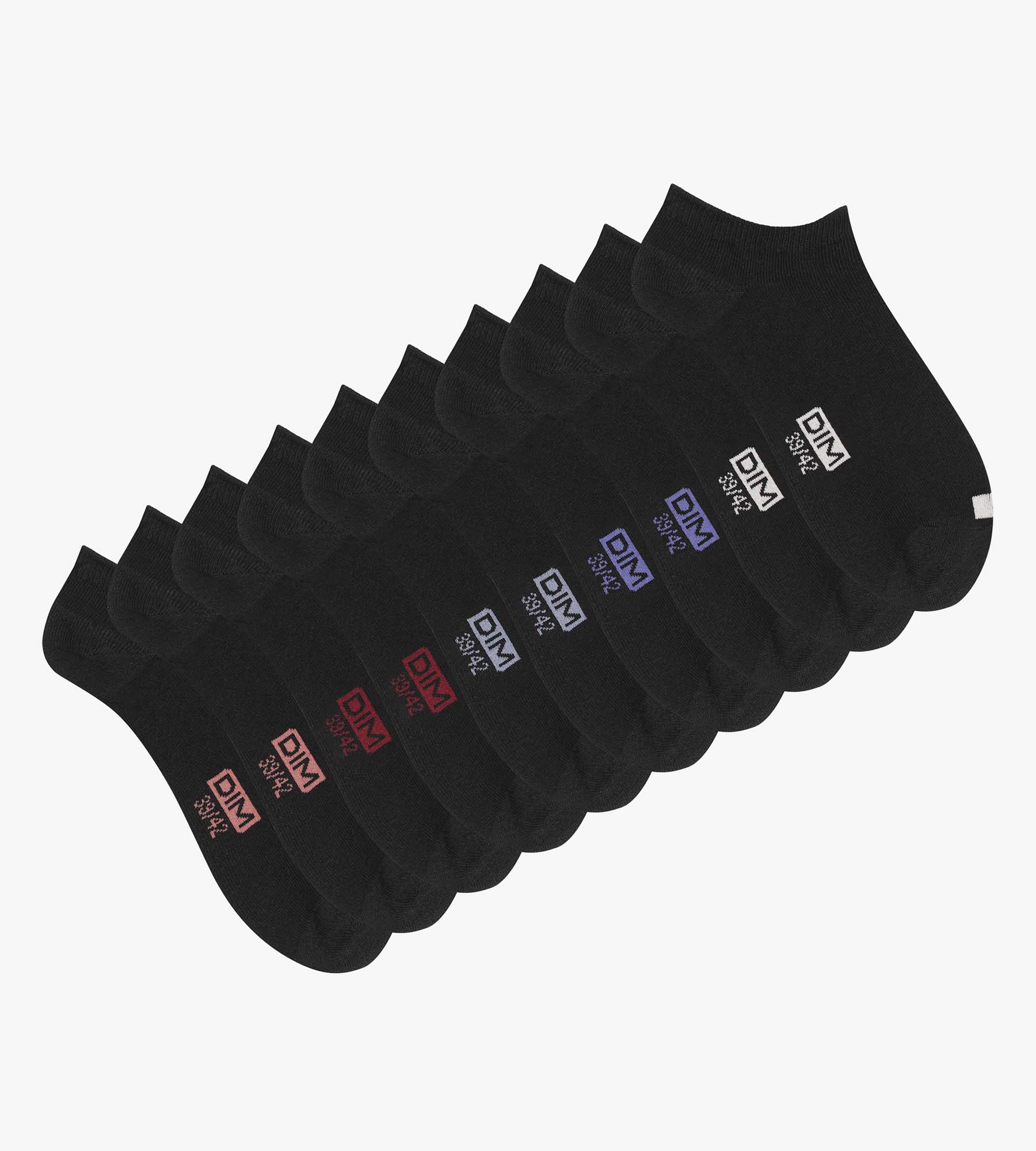 DIM 5er-Pack Socken aus schwarzer Baumwolle – EcoDIM