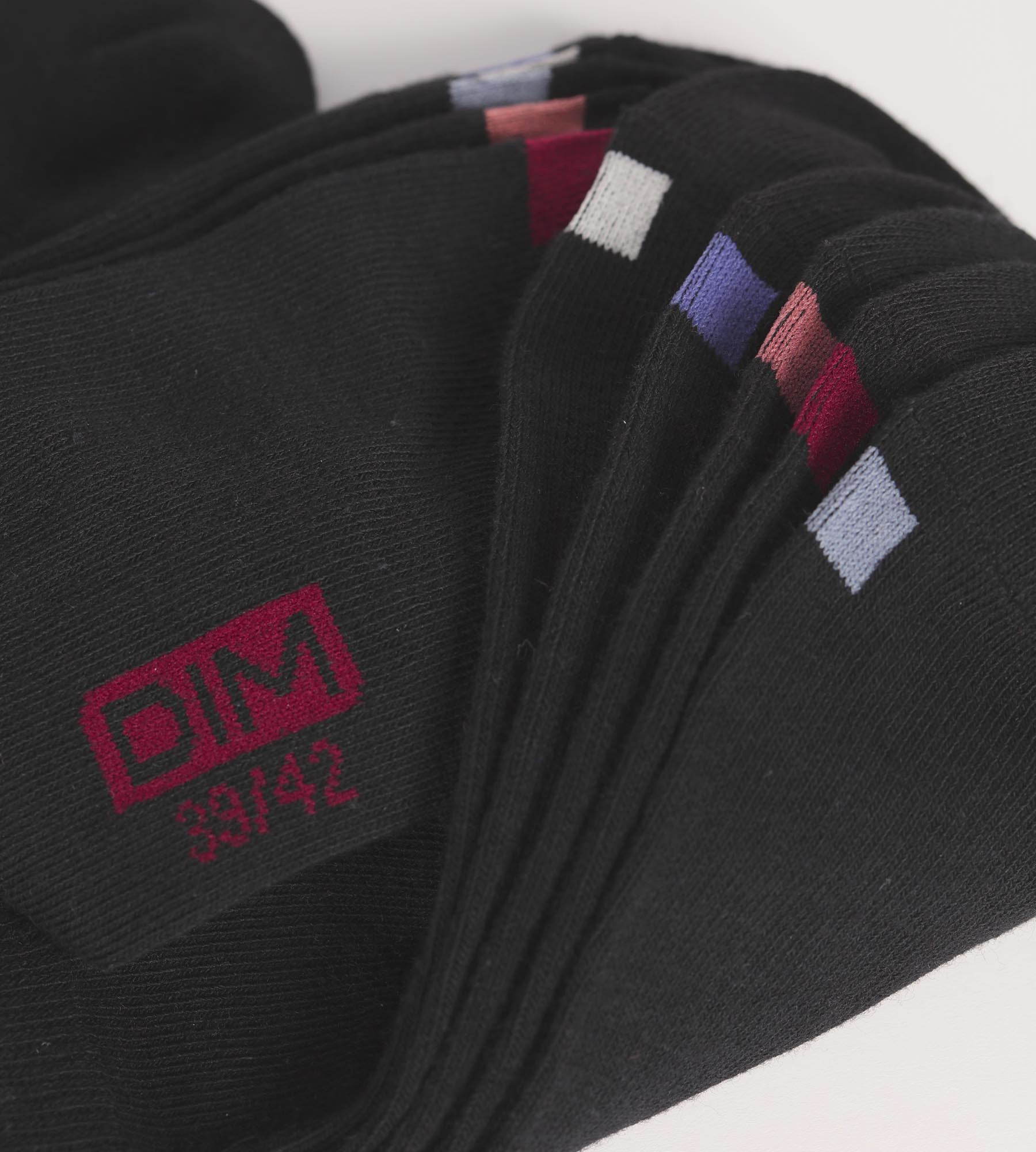 DIM 5er-Pack Socken aus schwarzer Baumwolle – EcoDIM