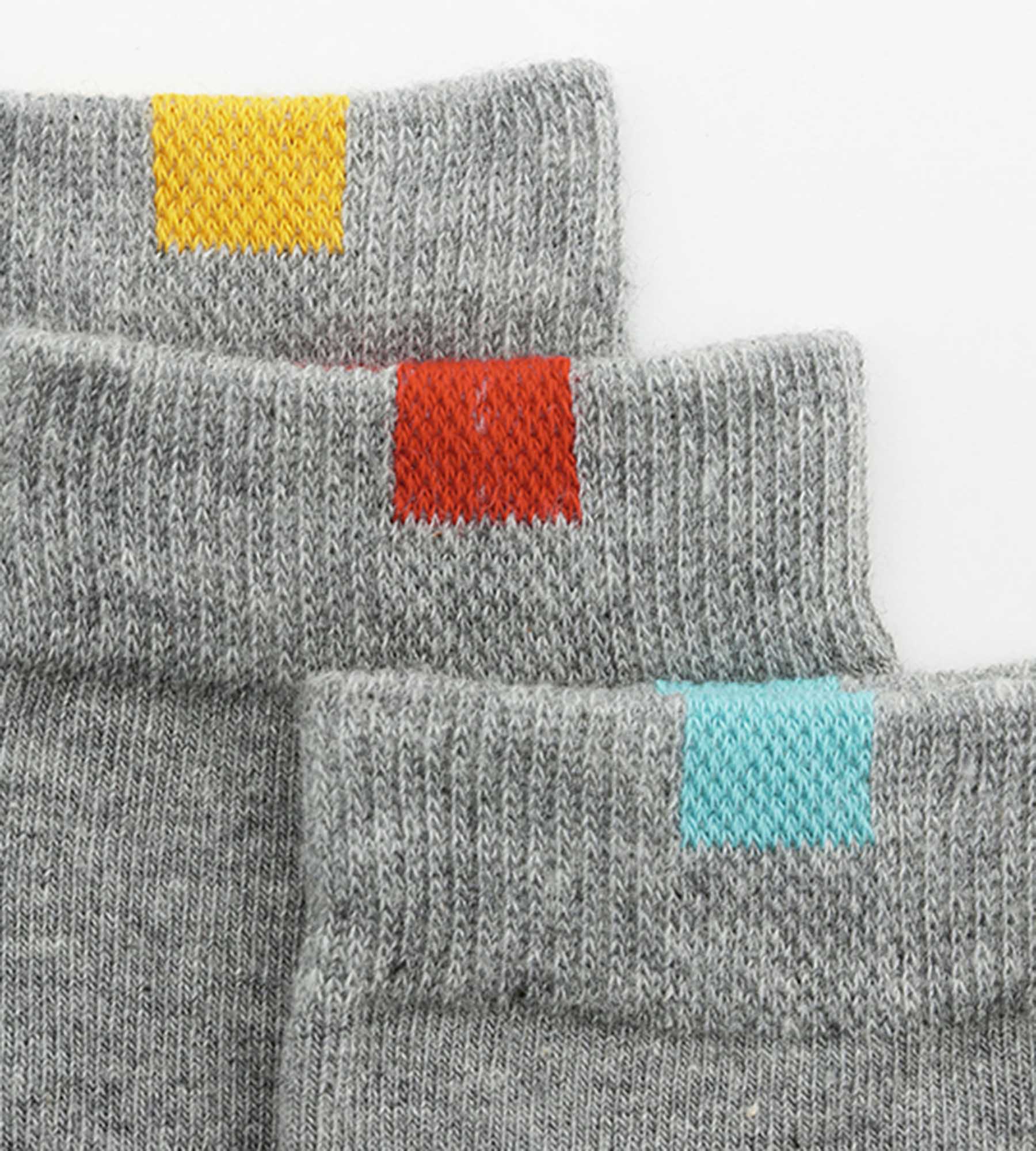 DIM 5er-Pack Kindersocken aus Baumwolle grau meliert/farbig markiert - EcoDIM