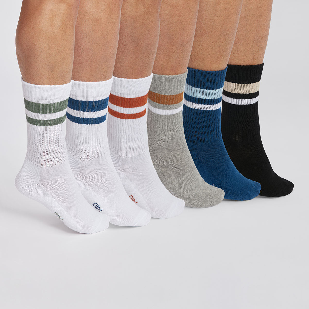 DIM 6er-Pack Herrensocken aus Baumwolle weiß/grau/blau/schwarz - EcoDIM Sport