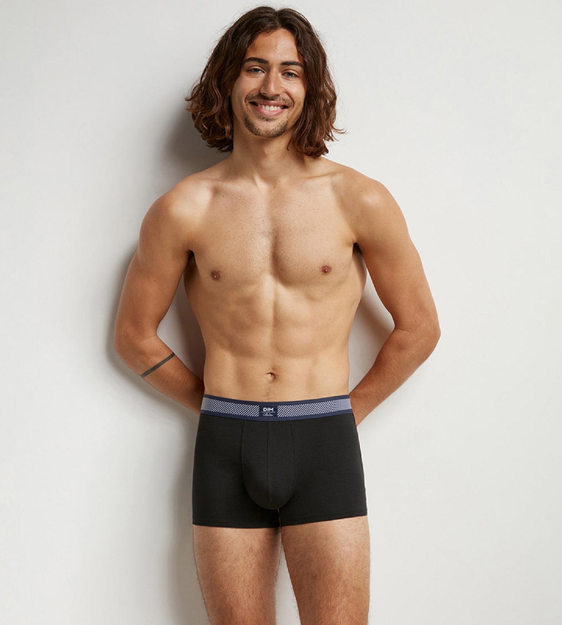 DIM Schwarze Piqué Boxershorts aus Modal-Baumwolle - DIM Smart