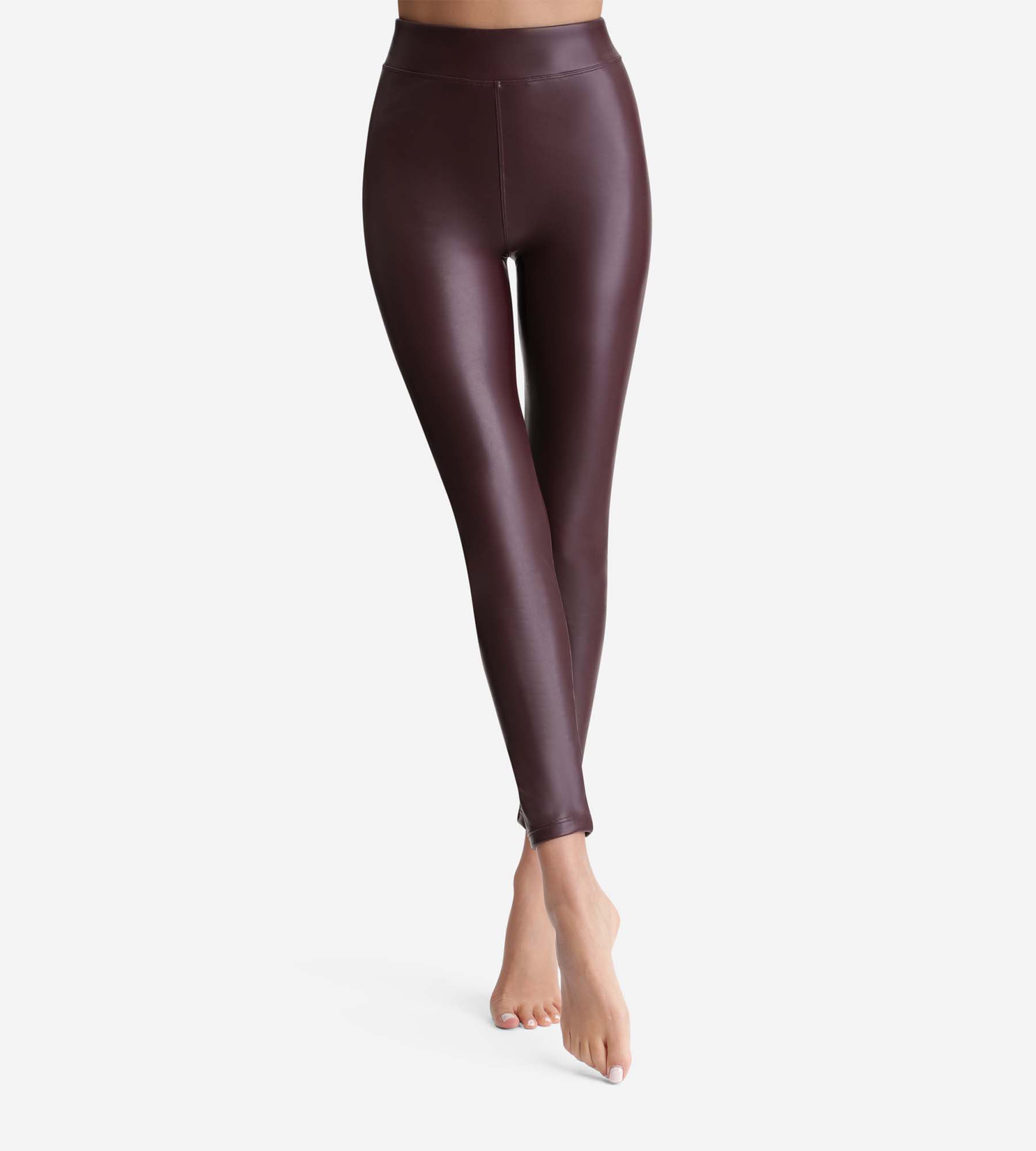 DIM Damen-Leggings in Lederoptik Bordeaux Relax & Go