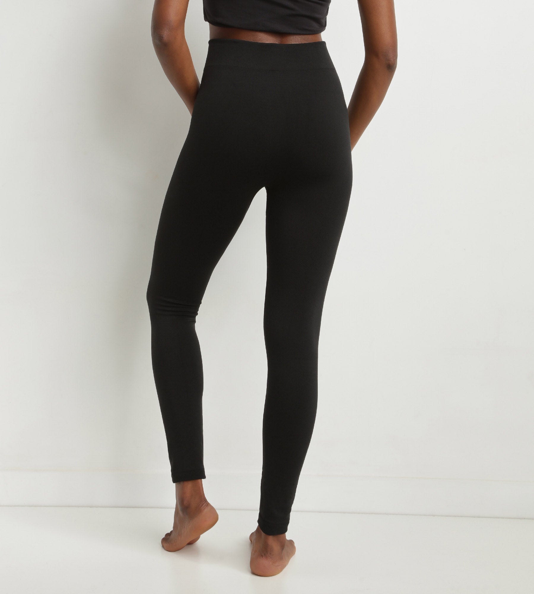 DIM Schwarze Thermo-Leggings für Damen mit Fleece-Innenseite Dim Relax & Go