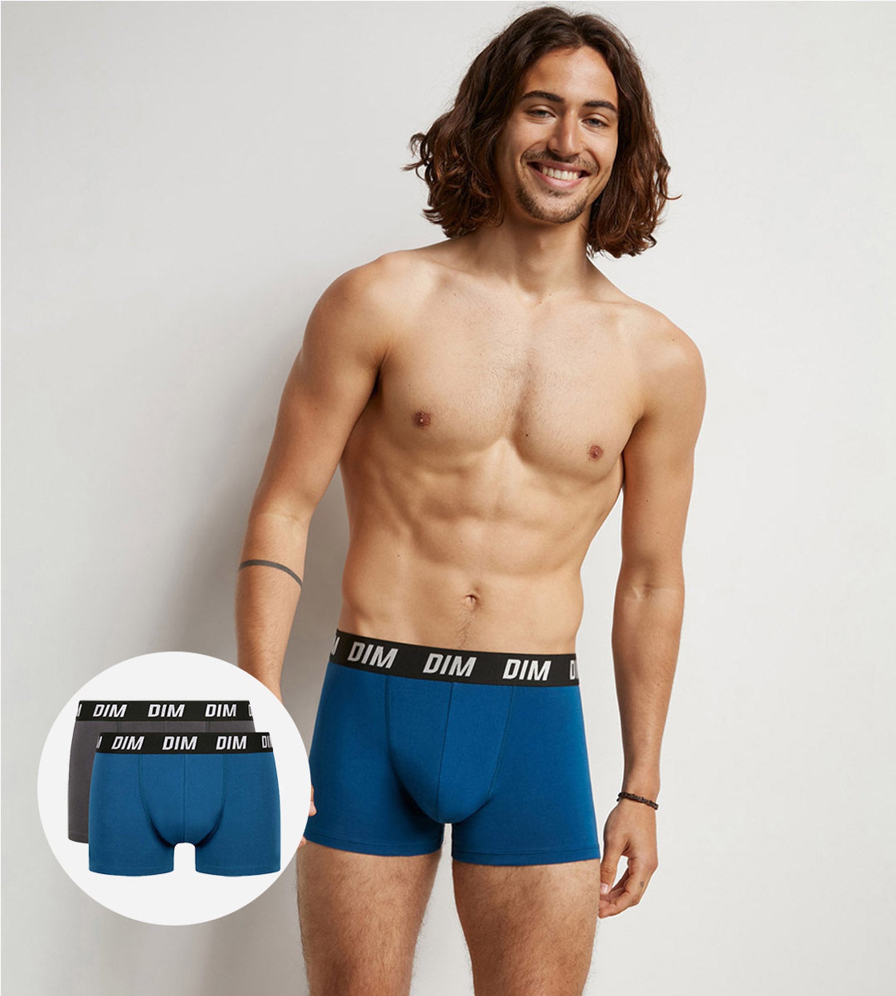 DIM 2er-Pack blau/graue Boxershorts mit Wärmeregulierung - Regul'Activ
