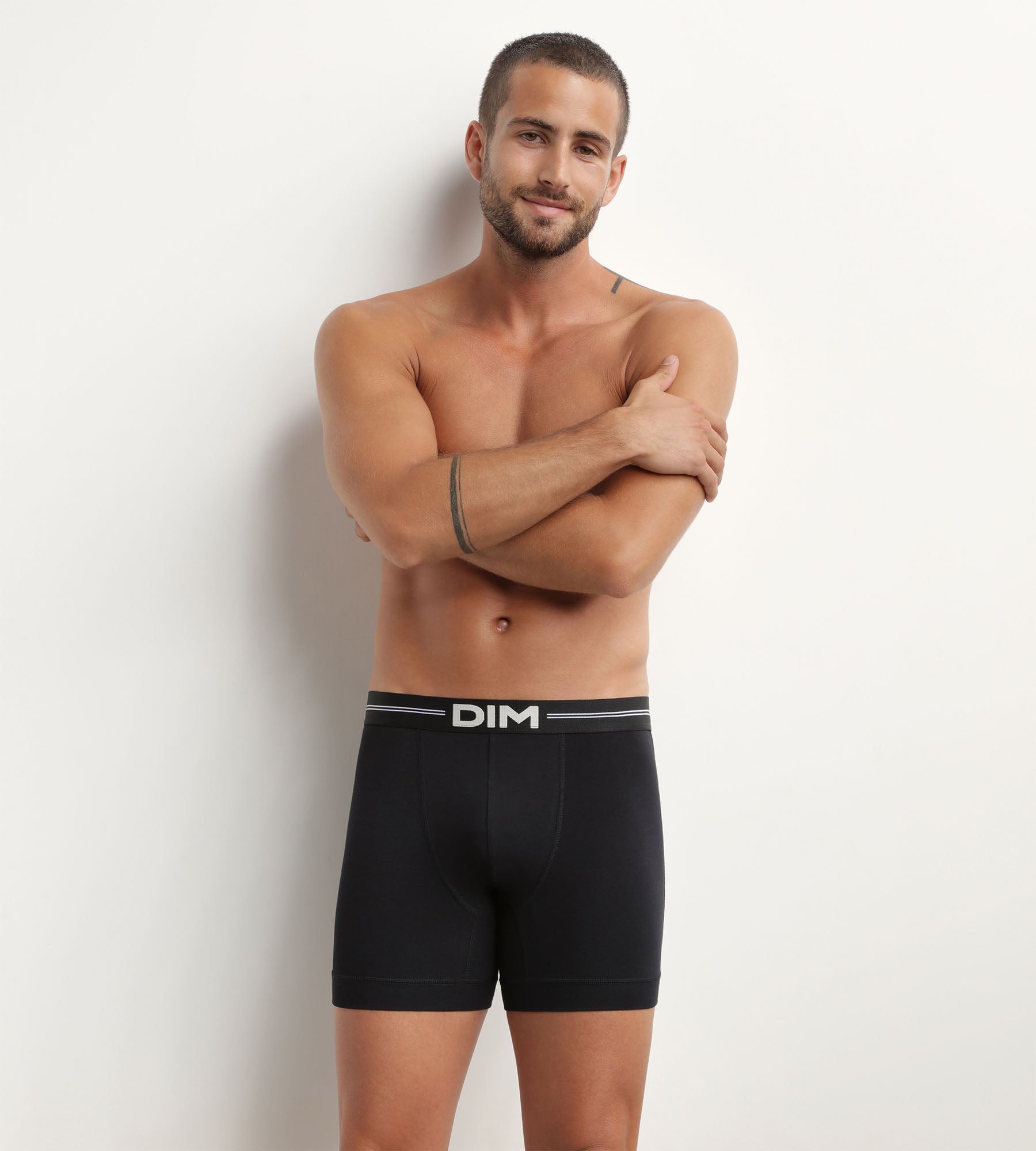 DIM Schwarze Boxershorts aus Mikrofaser - Icons Essentiel