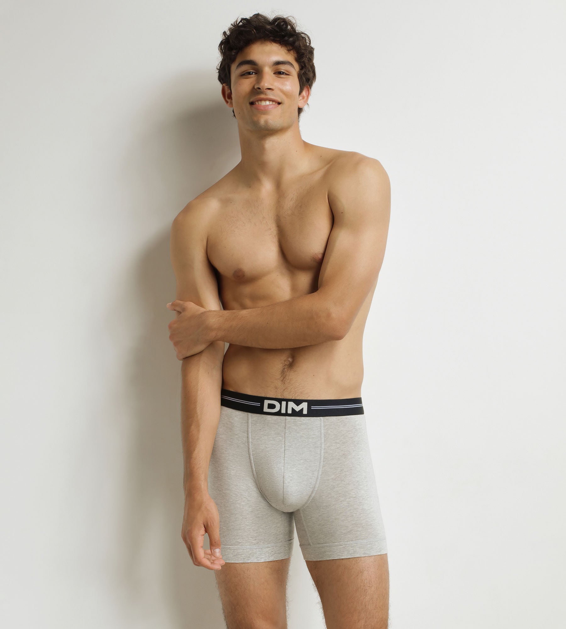 DIM Lange Boxershorts für Männer Grau meliert Dim Icons