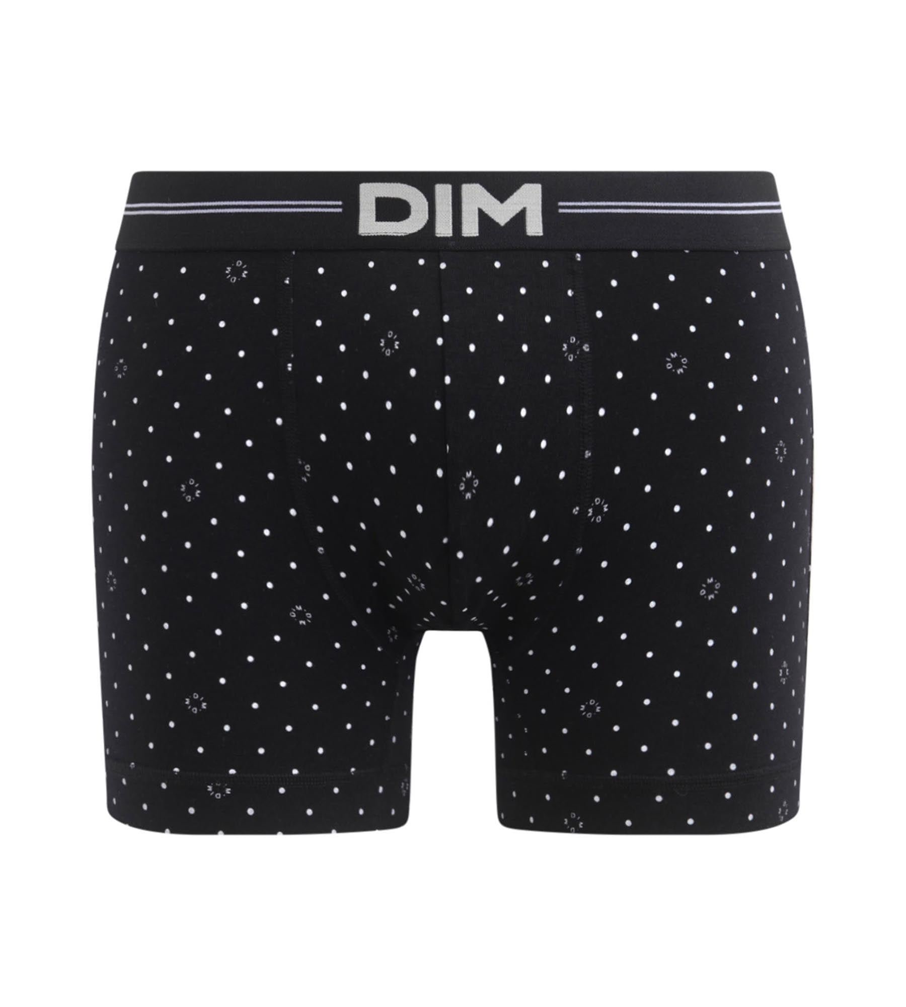 DIM Schwarze Boxershorts aus Mikrofaser mit Logo-Print - Icons Essentiel