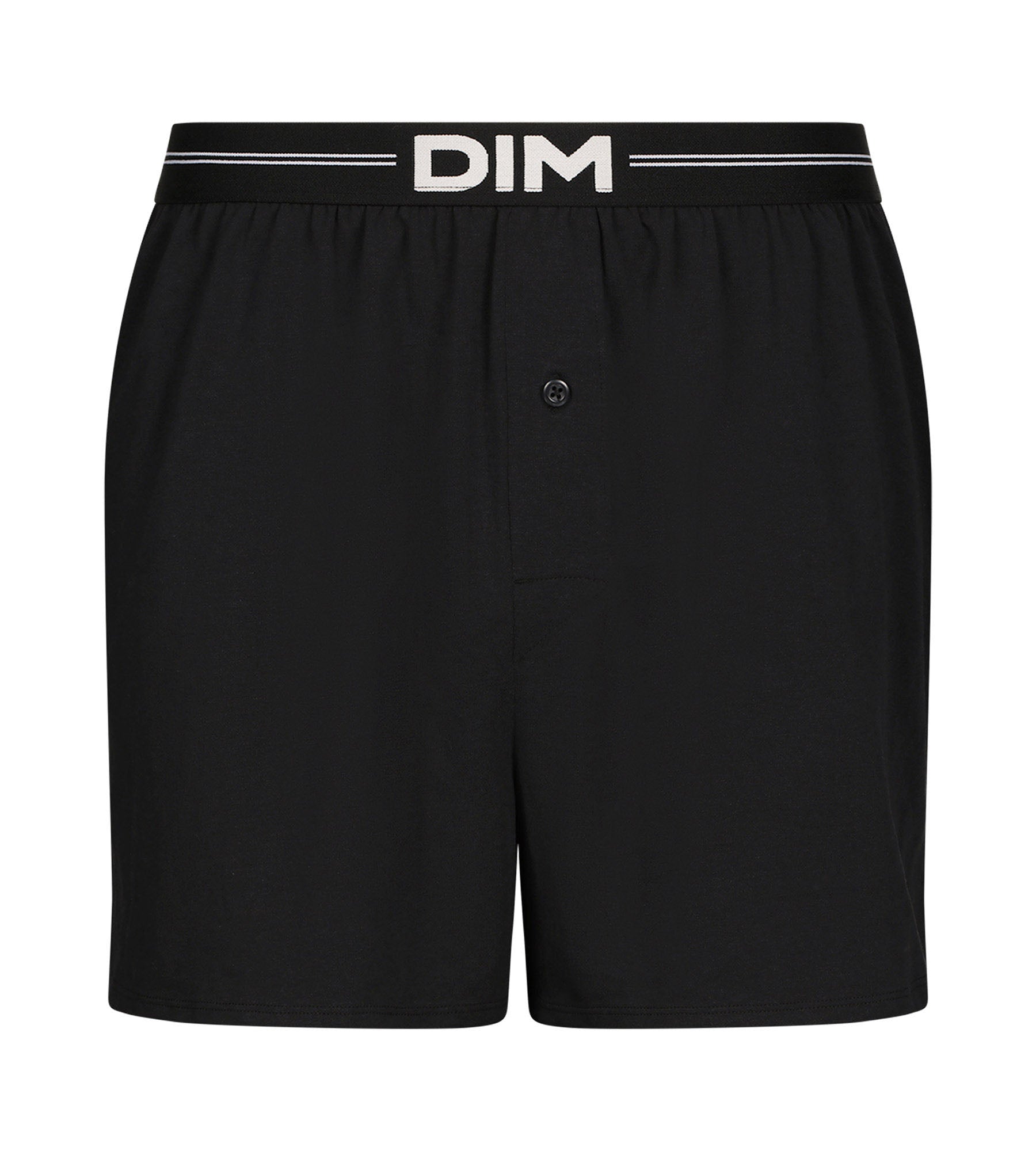 DIM Weite schwarze Boxershorts aus Baumwolle mit Logo-Print - Icons Essentiel