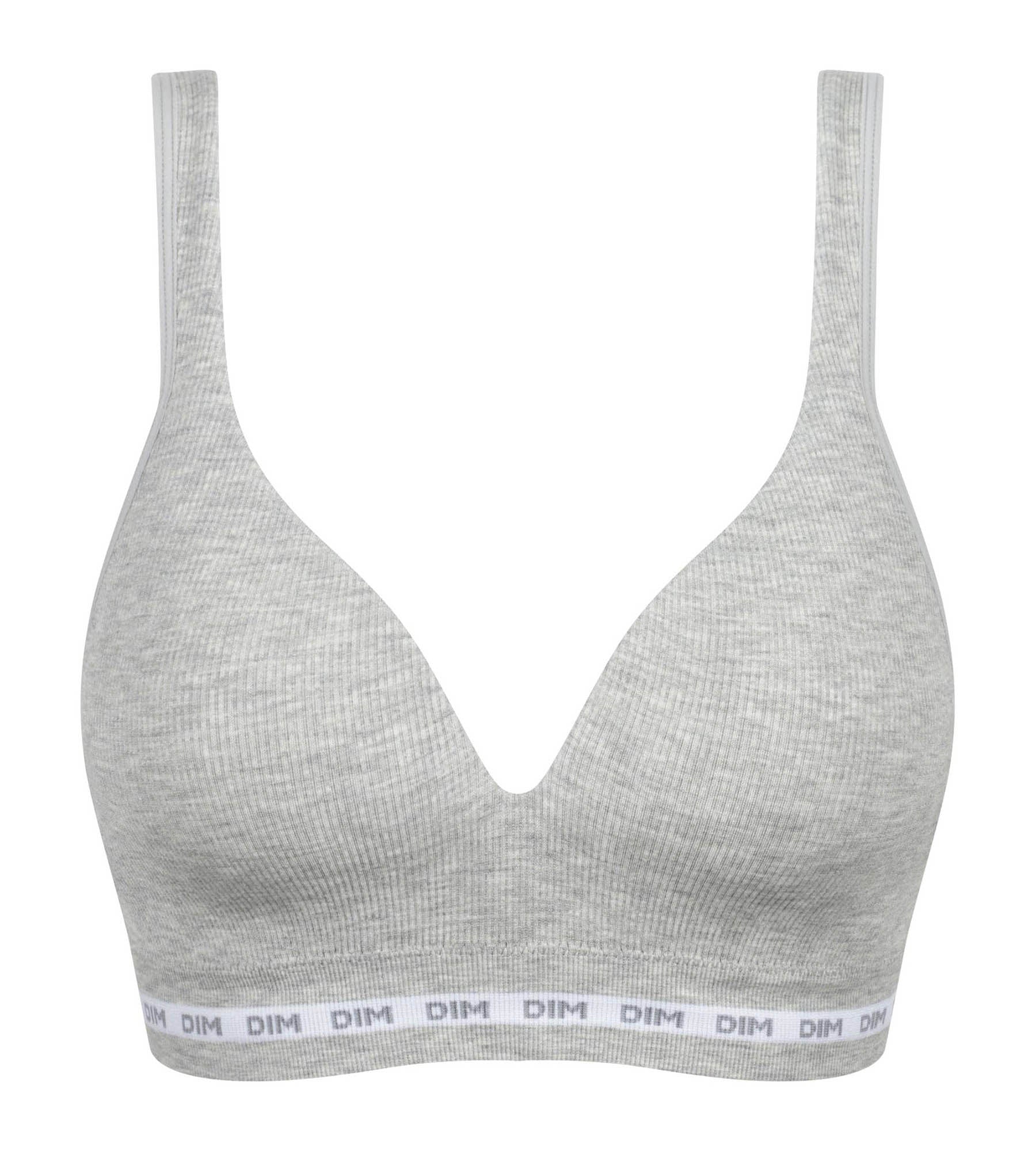 DIM BH ohne Bügel Padded gerippt Grau Dim Icons