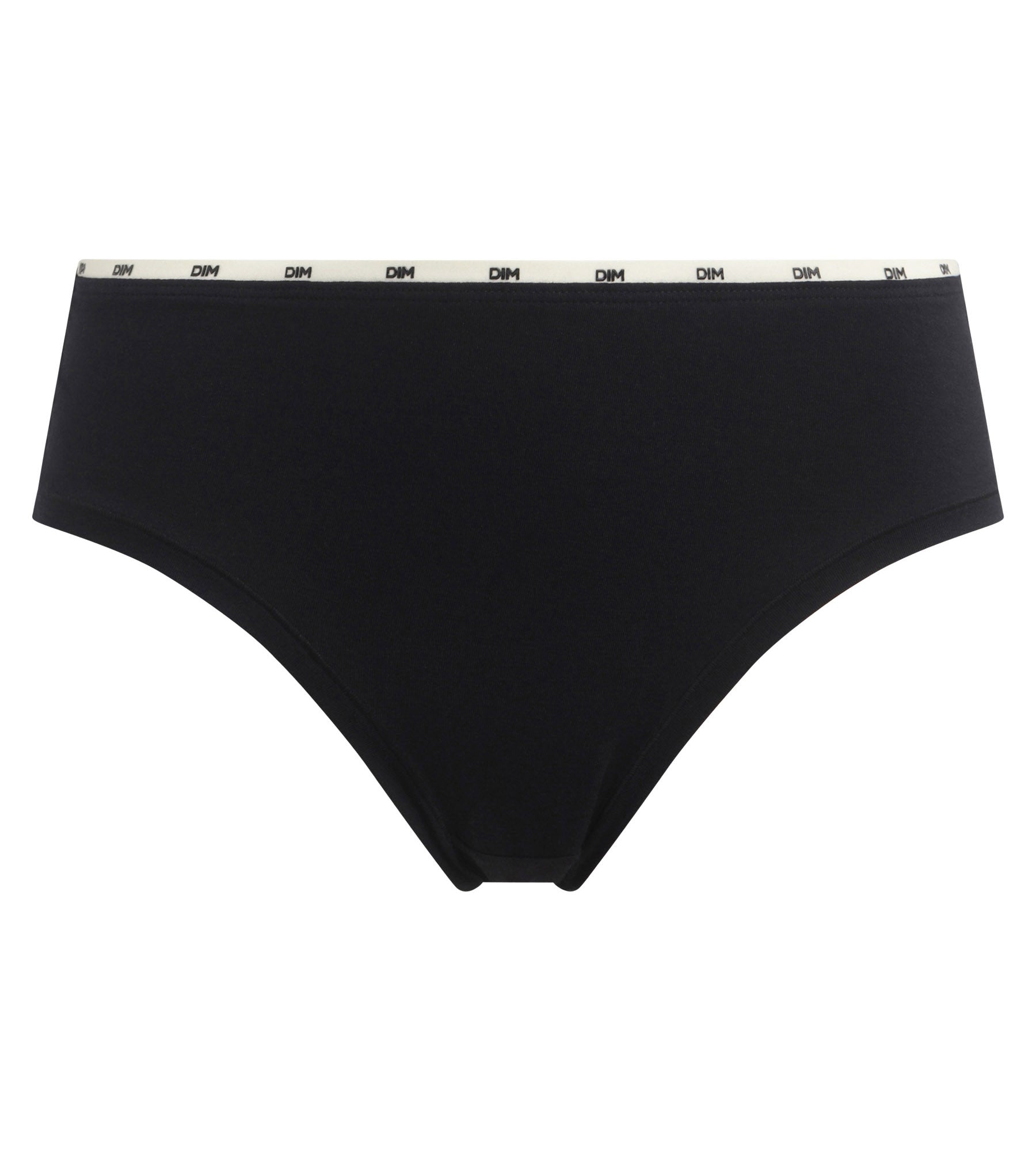 DIM Schwarzer Slip aus Stretch-Baumwolle mit Zierbündchen - Icons Essentiel
